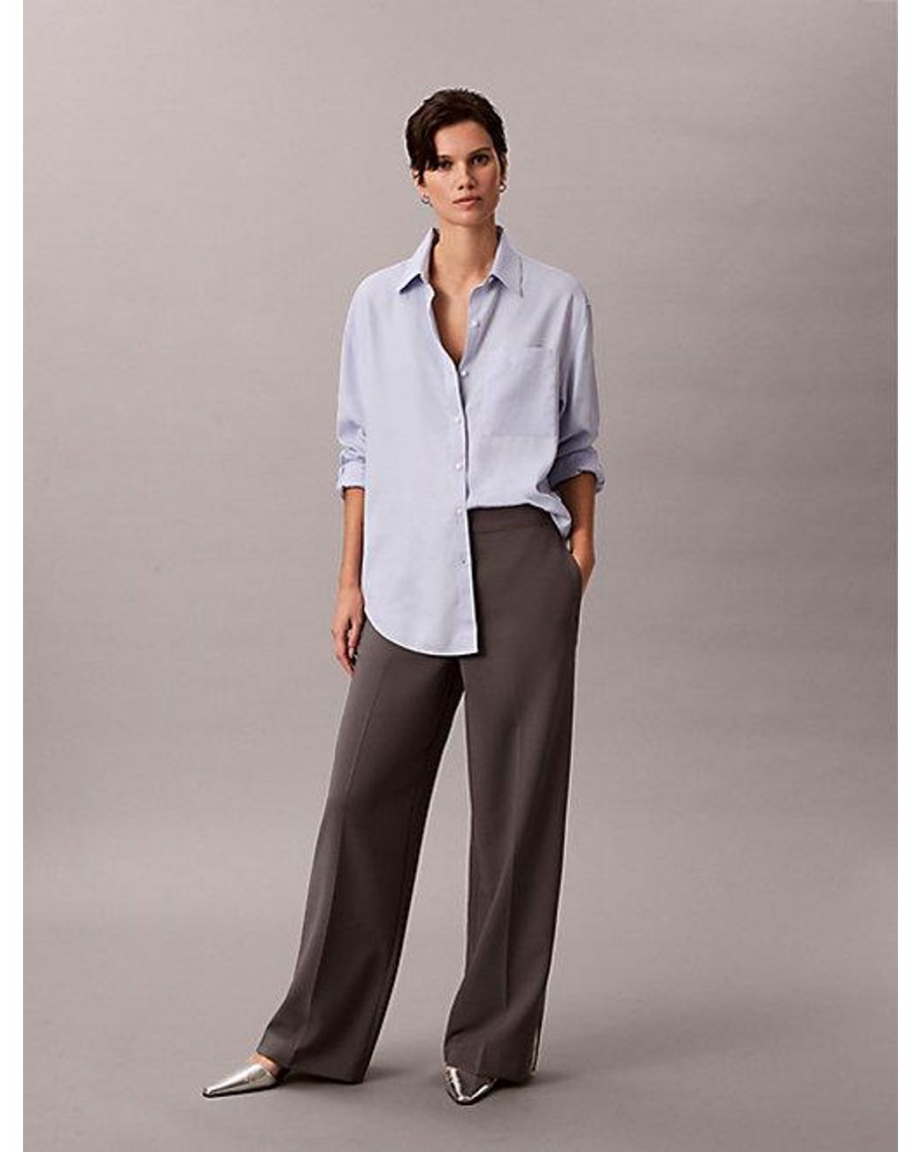 Calvin Klein Gray Stretch Track Pants