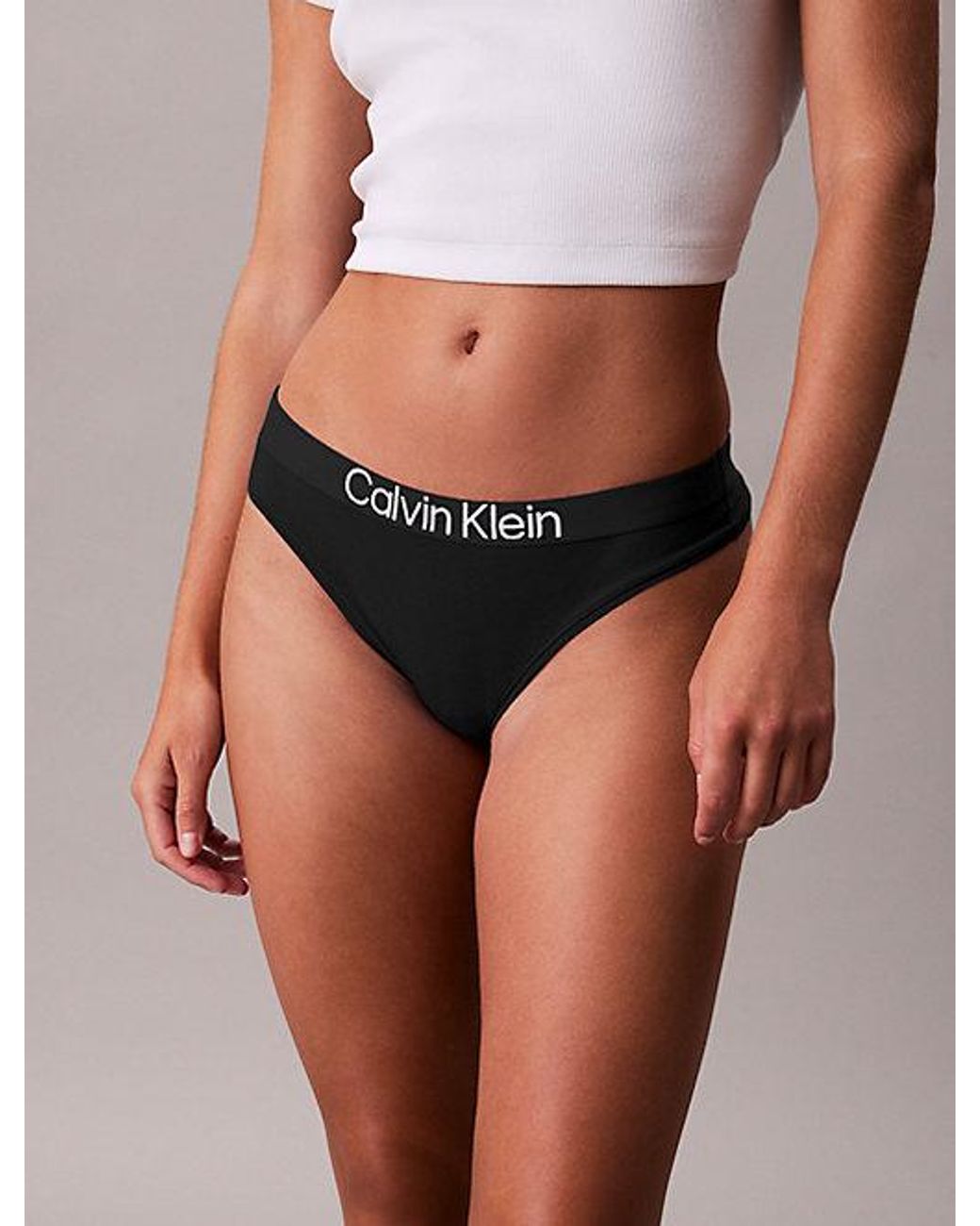 Calvin Klein Black Thong Extra Soft Cotton Stretch