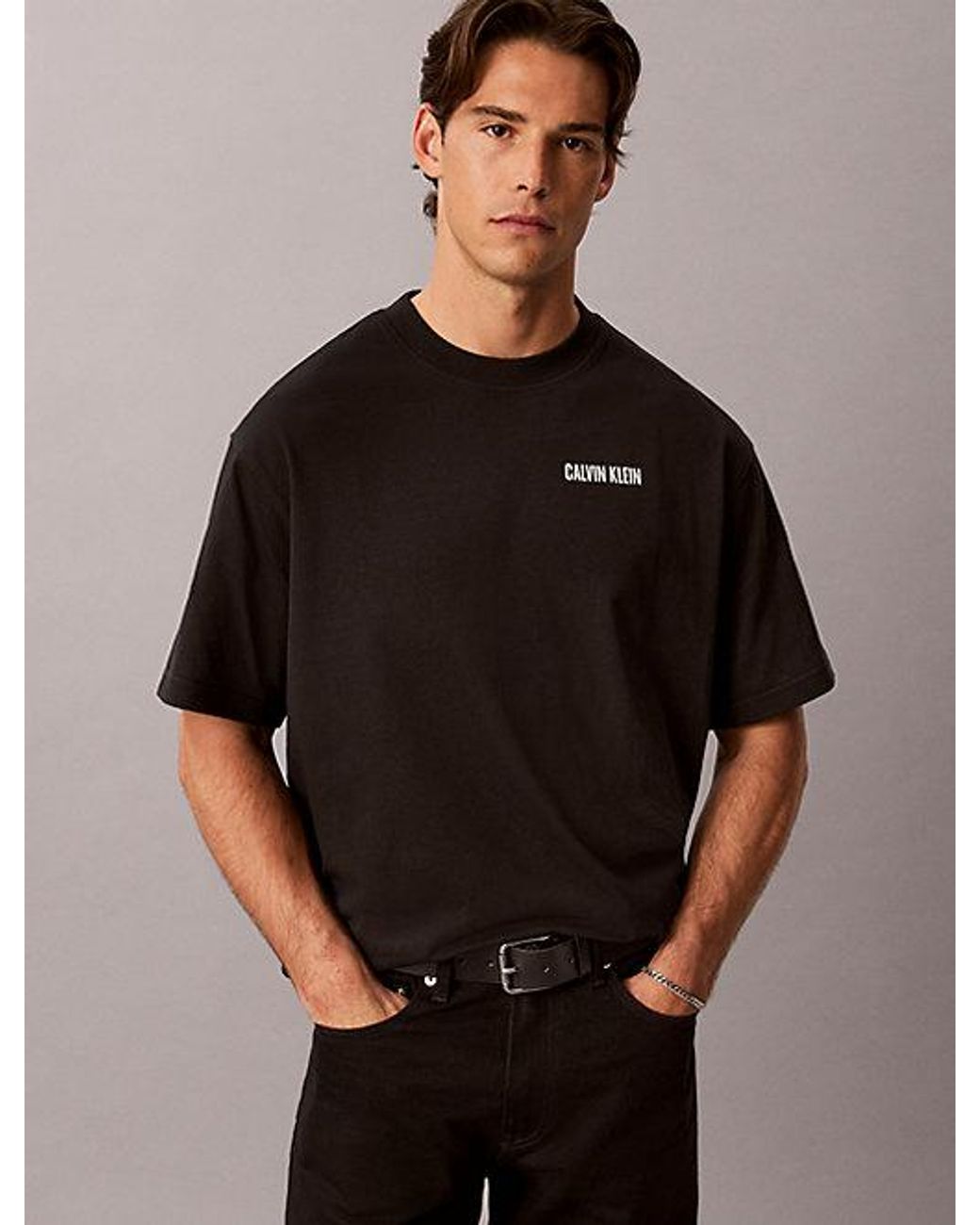 Calvin Klein Black Jeans Relaxed Calvins Or Nothing Graphic T-Shirt for men