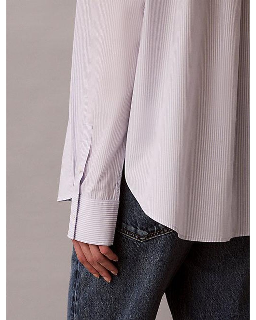 Calvin Klein Multicolor Jeans Relaxed Cotton Poplin Stripe Shirt