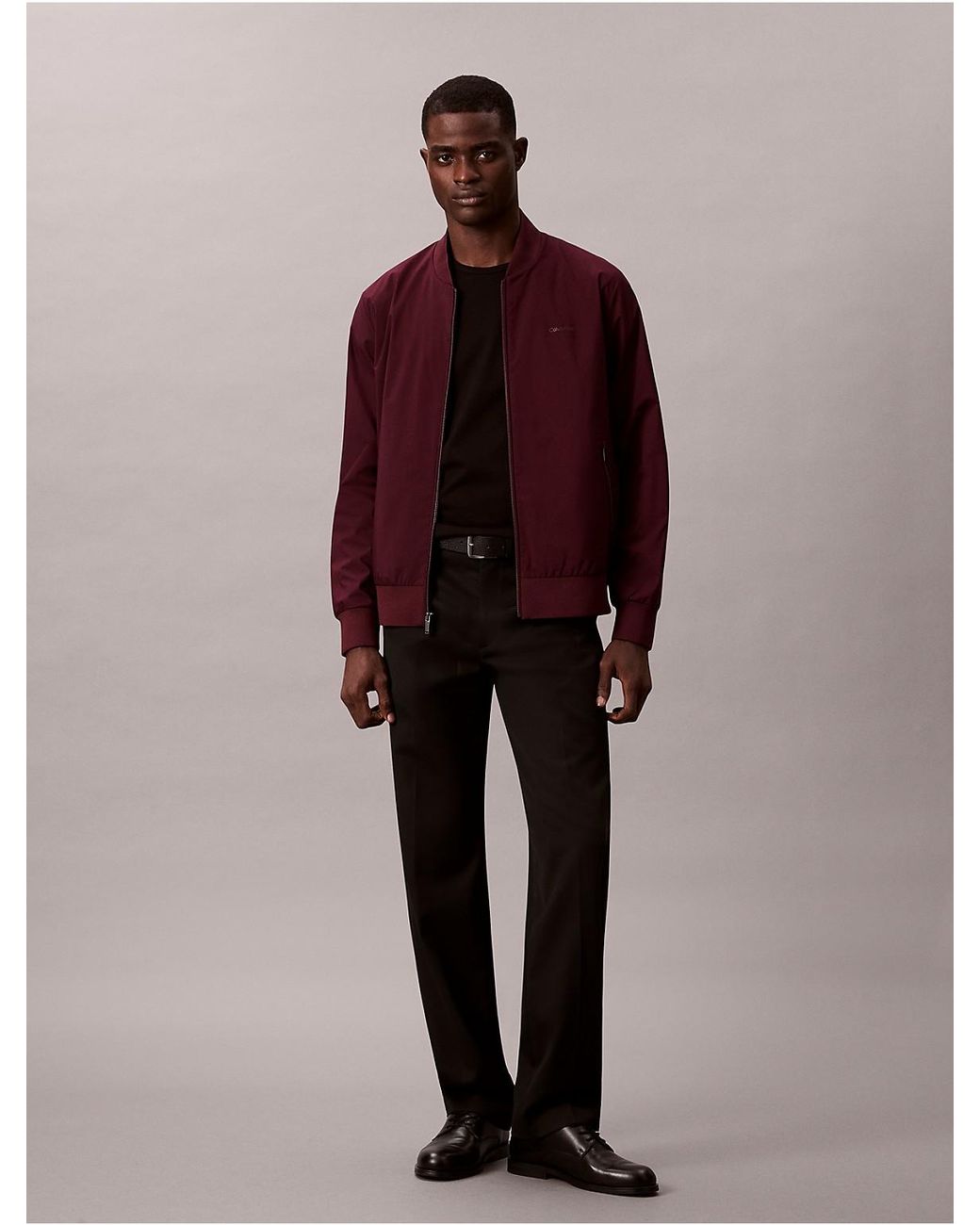 Calvin Klein Red Matte Bomber Jacket for men