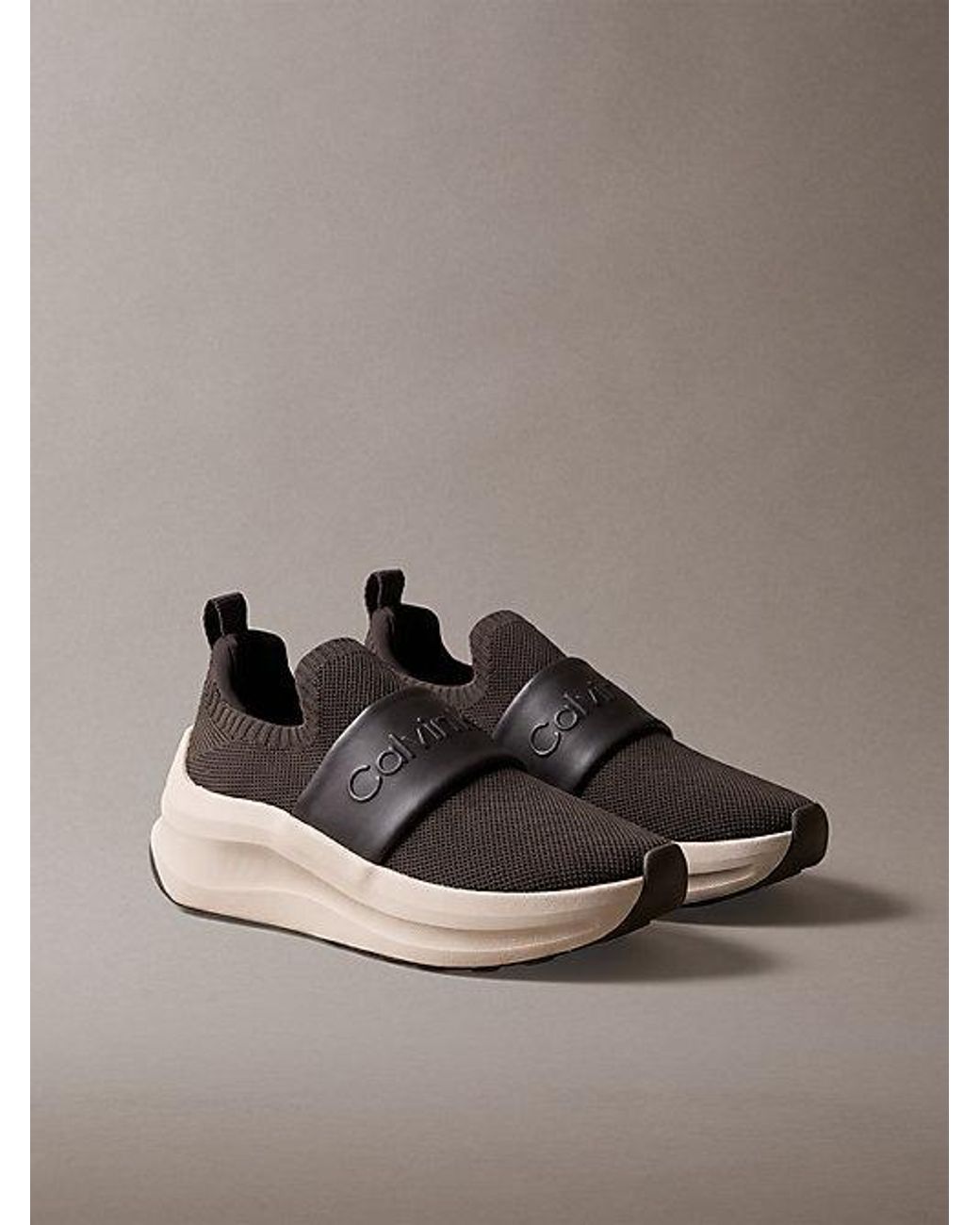 Calvin Klein Brown Ck Volumax Slip On Runner Trainers