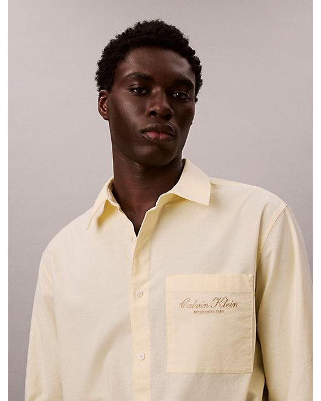 Calvin Klein Natural Jeans Relaxed Oxford Cotton Shirt for men