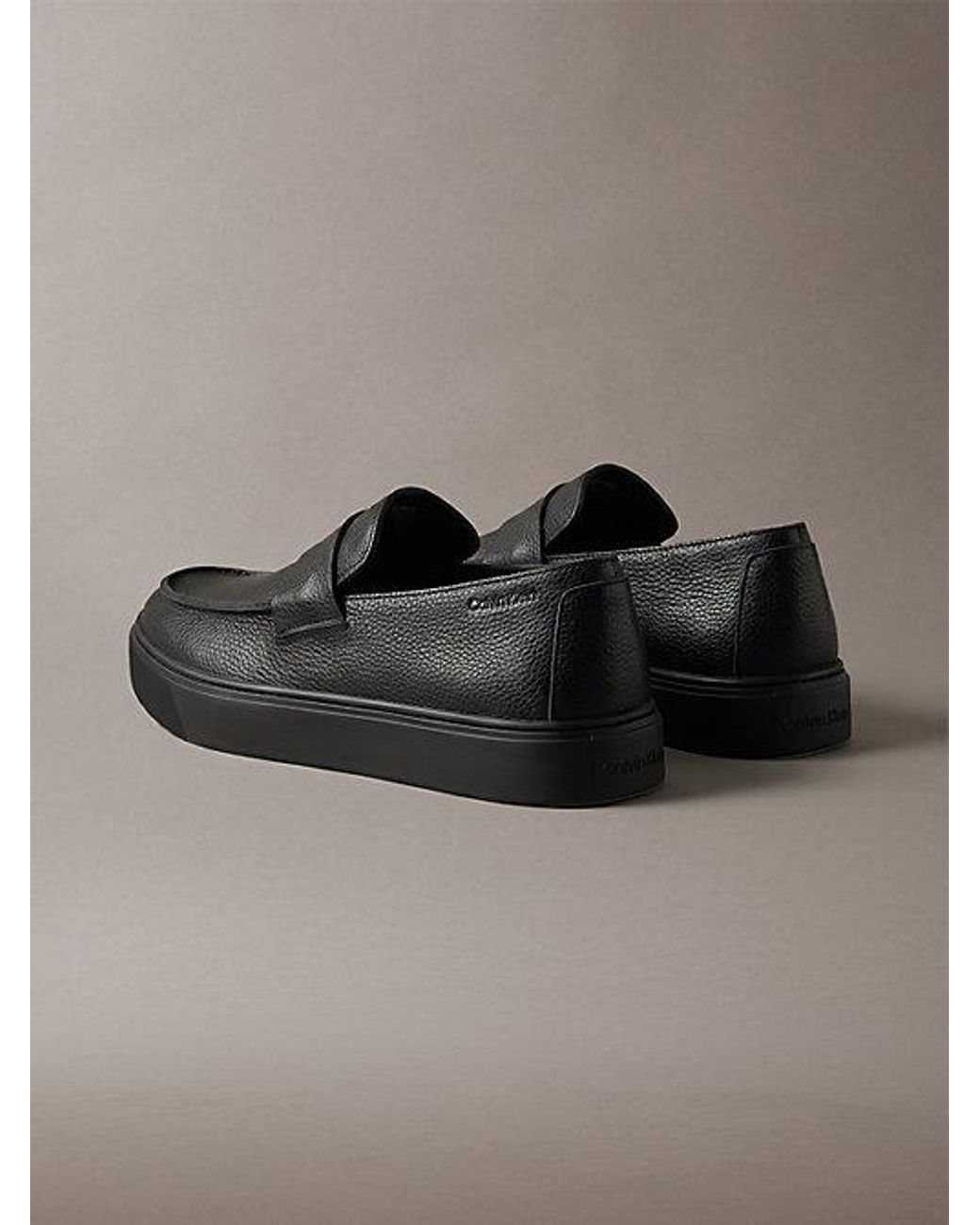 Calvin Klein Gray Leather Hybrid Cupsole Loafers for men