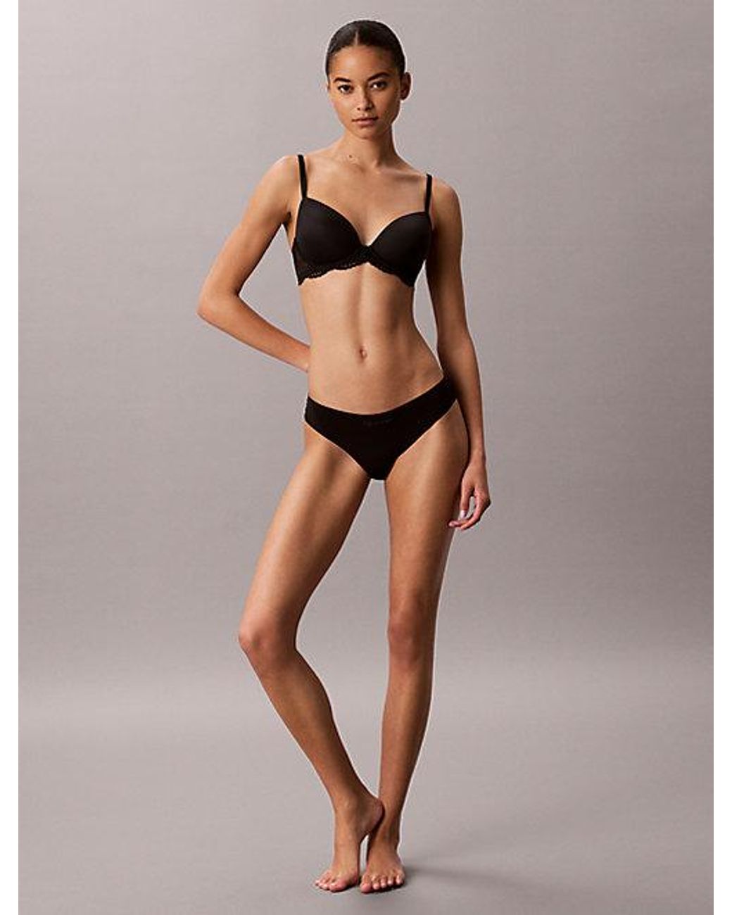 Calvin Klein Black Custom Lift Demi Bra Perfectly Fit Lace