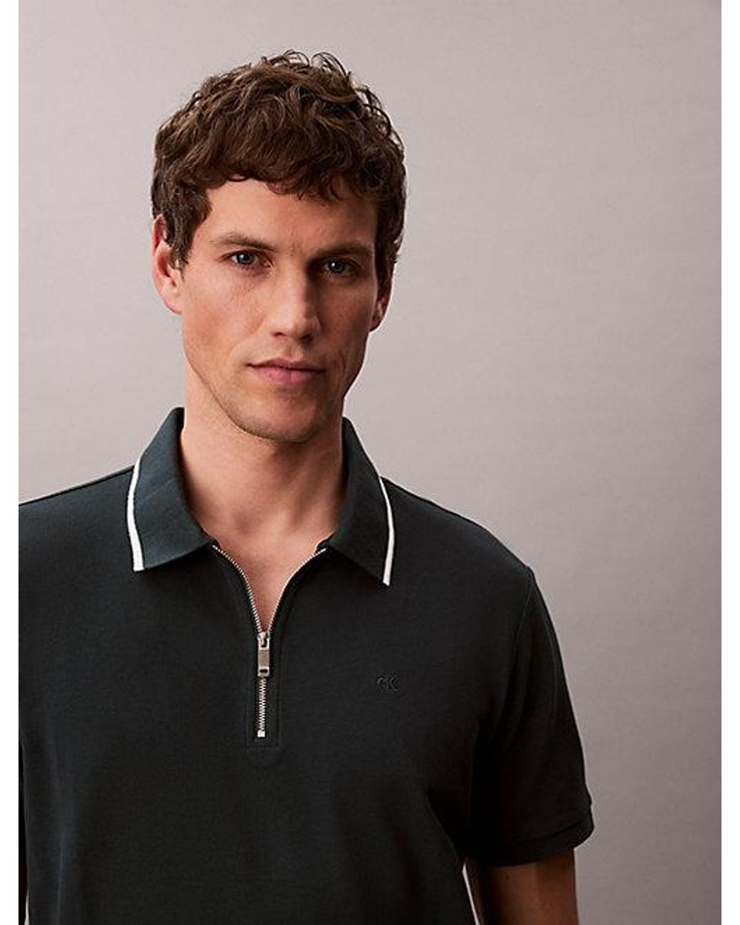 Calvin Klein Blue Cotton Piqué Polo Shirt for men