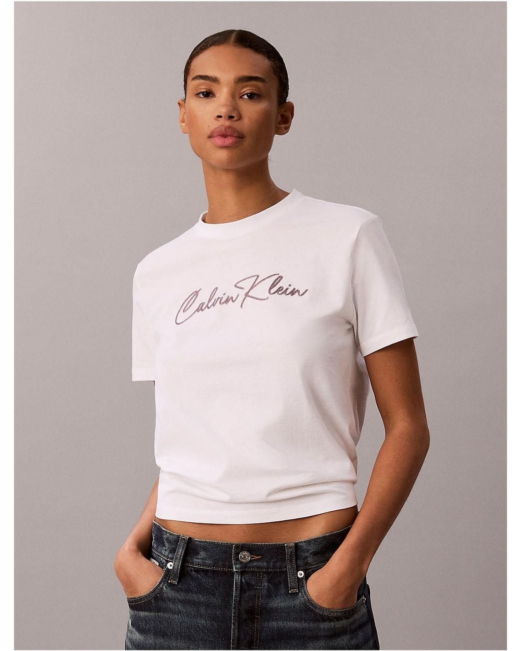 Calvin Klein Multicolor Calvin Klein Embroidered Script Logo Tee