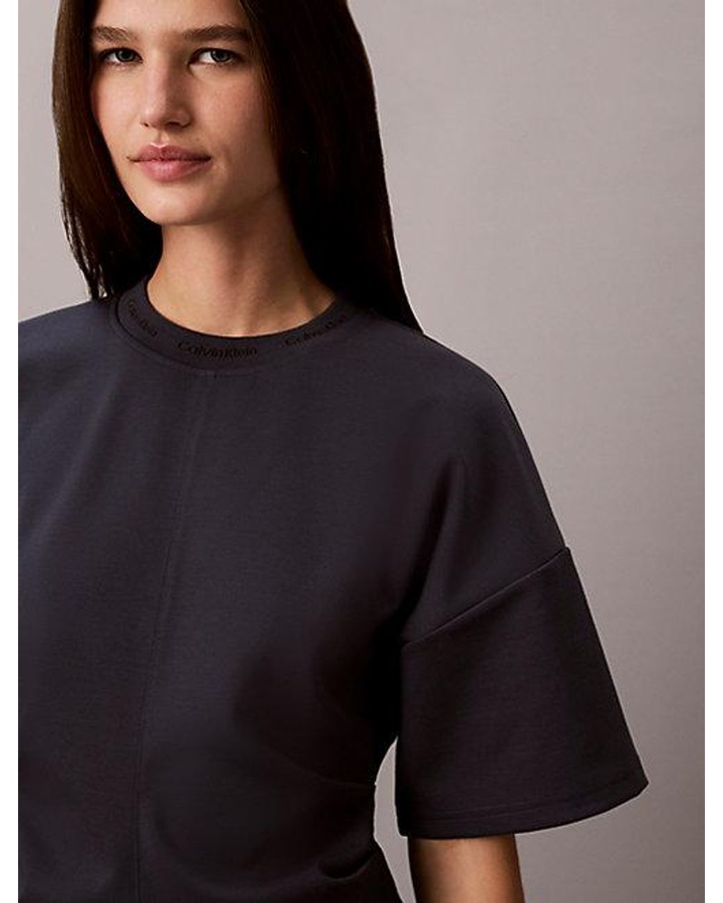 Calvin Klein Blue Jeans Logo Jacquard Boxy T-Shirt