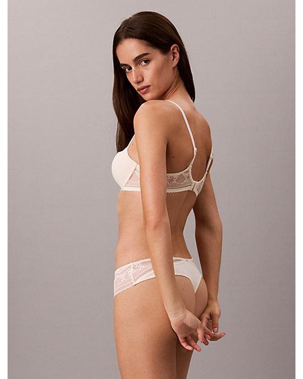 Calvin Klein Brown Thong Eternal Stretch Lace