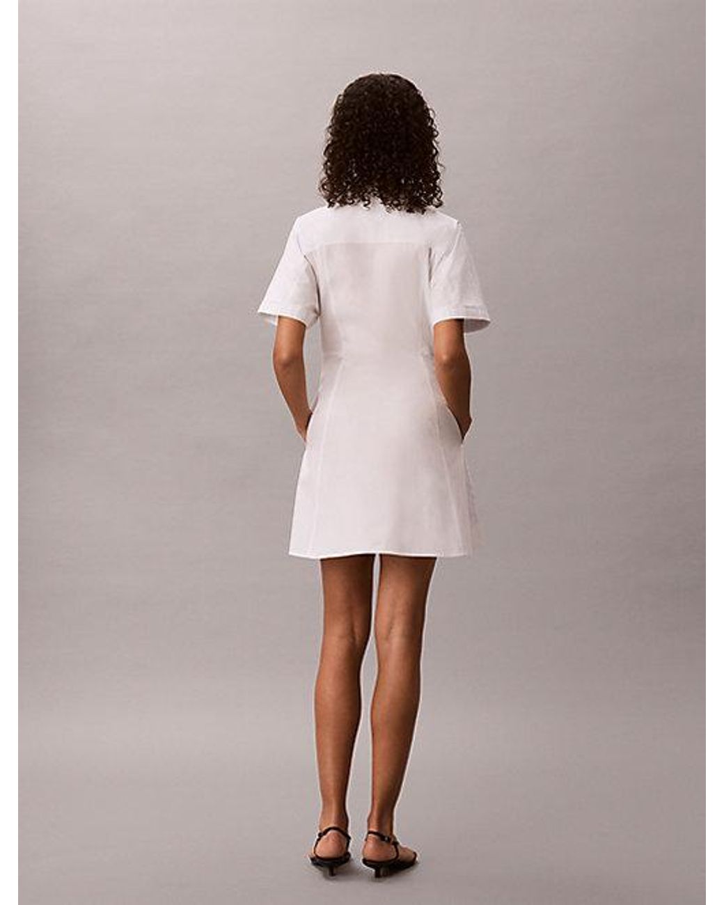 Calvin Klein Pink Jeans Cotton Poplin Mini Shirt Dress