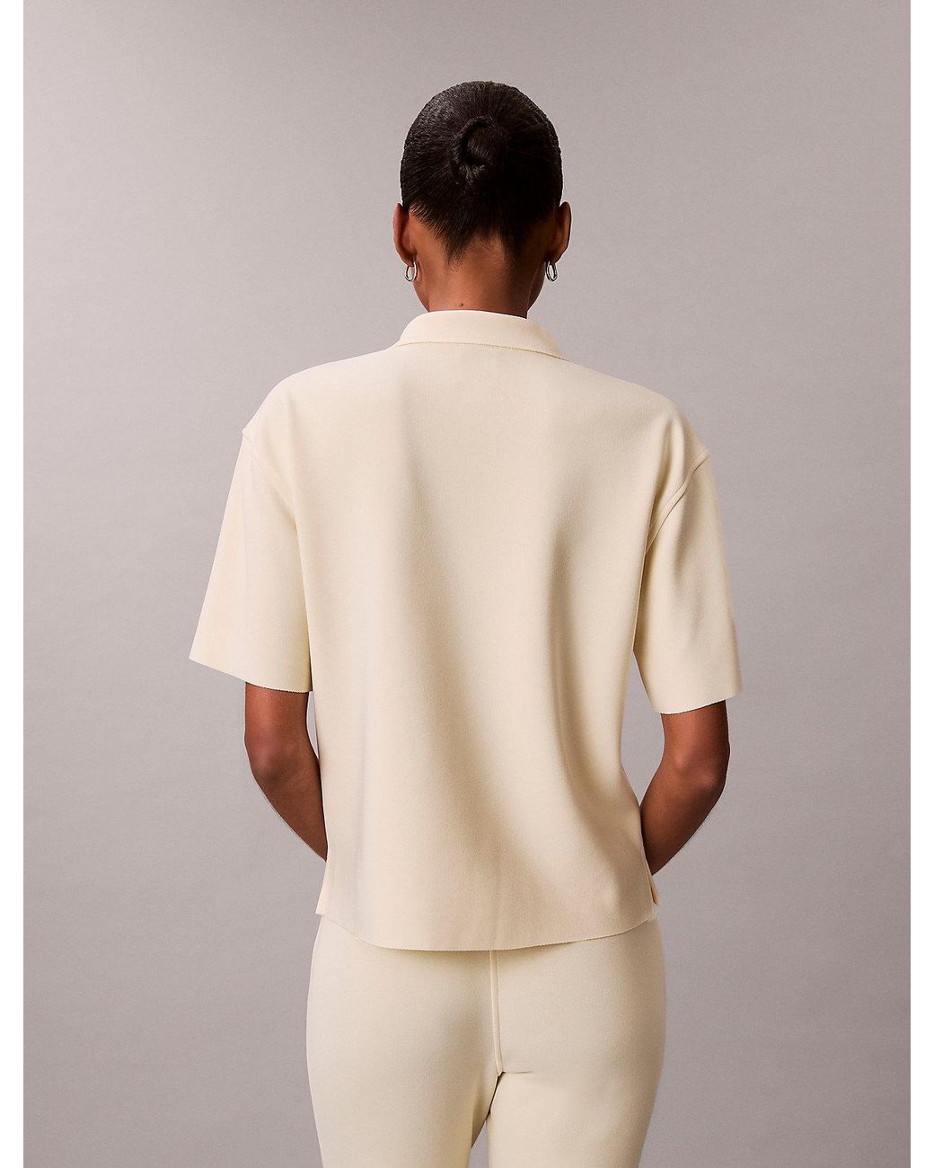Top Con Zip di Calvin Klein in Natural