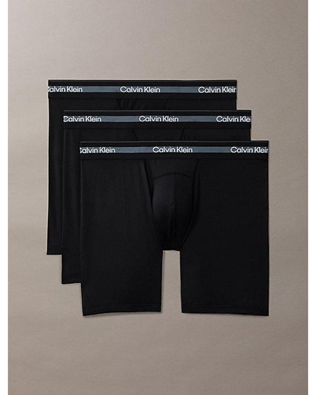 Calvin Klein 3-Pack Lange Boxer Briefs in het Black voor heren