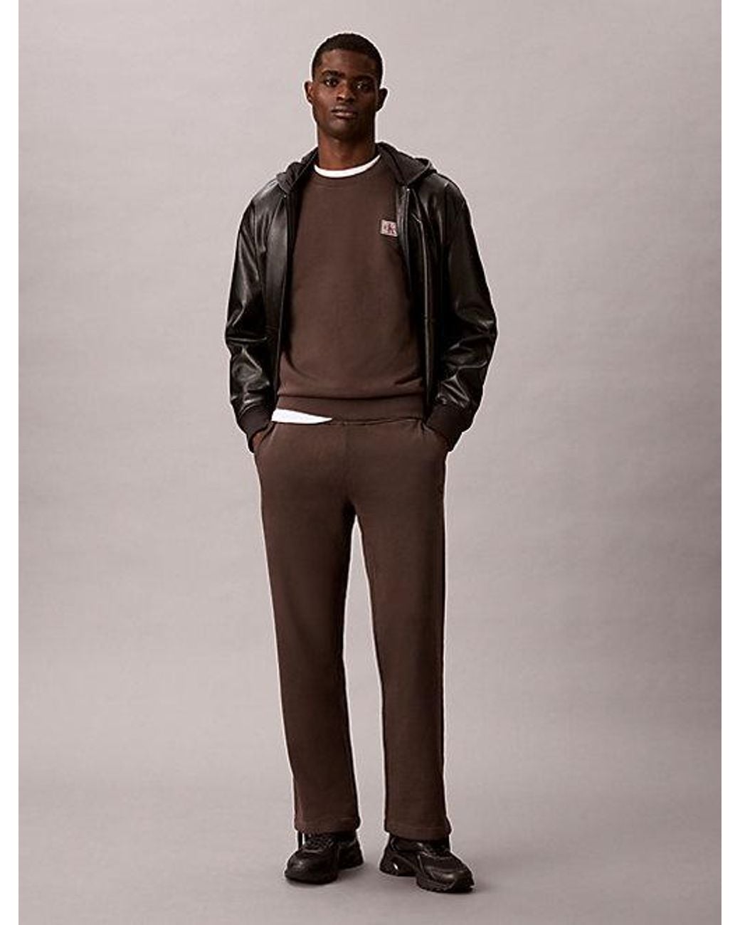 Calvin Klein Brown Jeans Relaxed Straight Terry Joggers for men