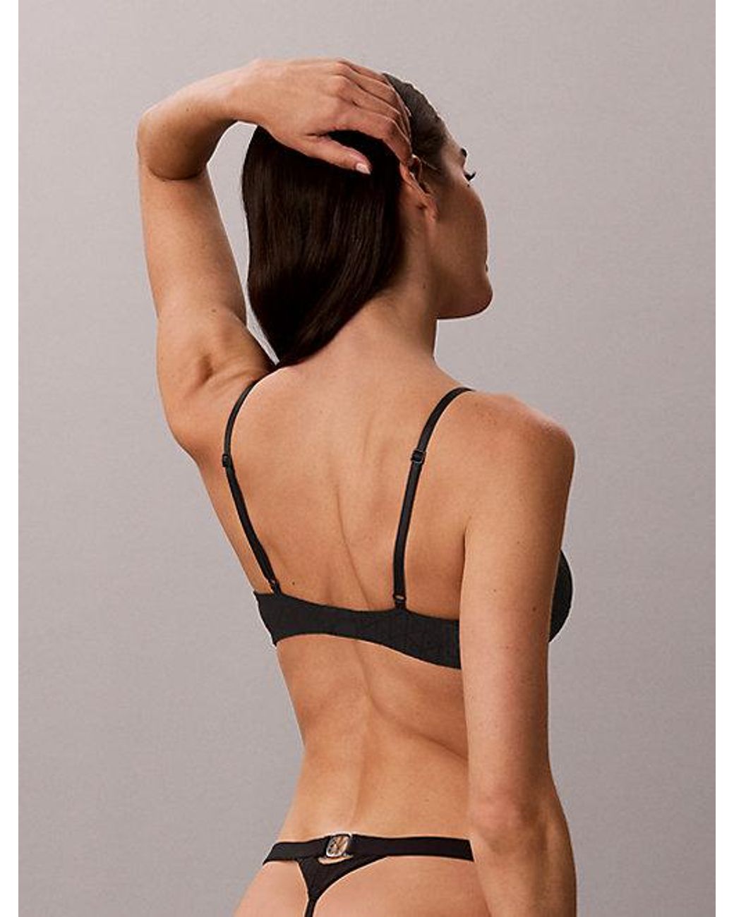 Calvin Klein Brown Unlined Triangle Bra Minimalist Emblem