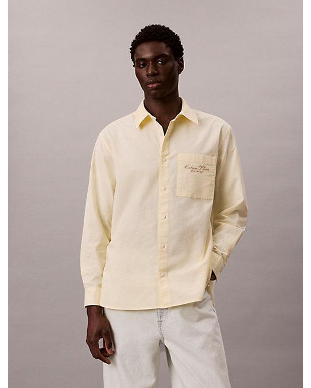 Calvin Klein Natural Jeans Relaxed Oxford Cotton Shirt for men