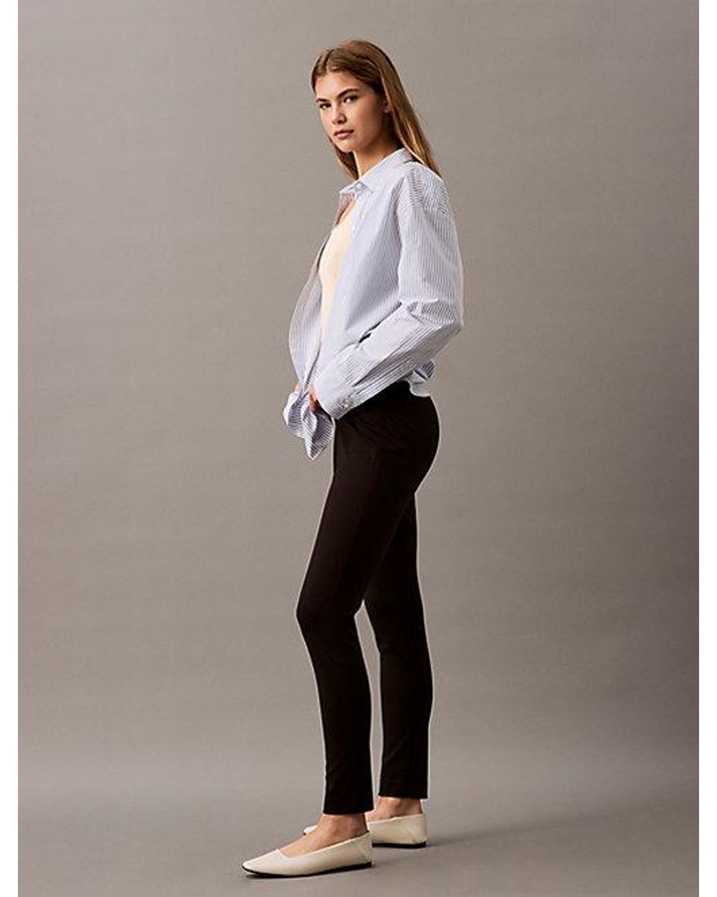 Calvin Klein Black Ponte Skinny Fit Trousers