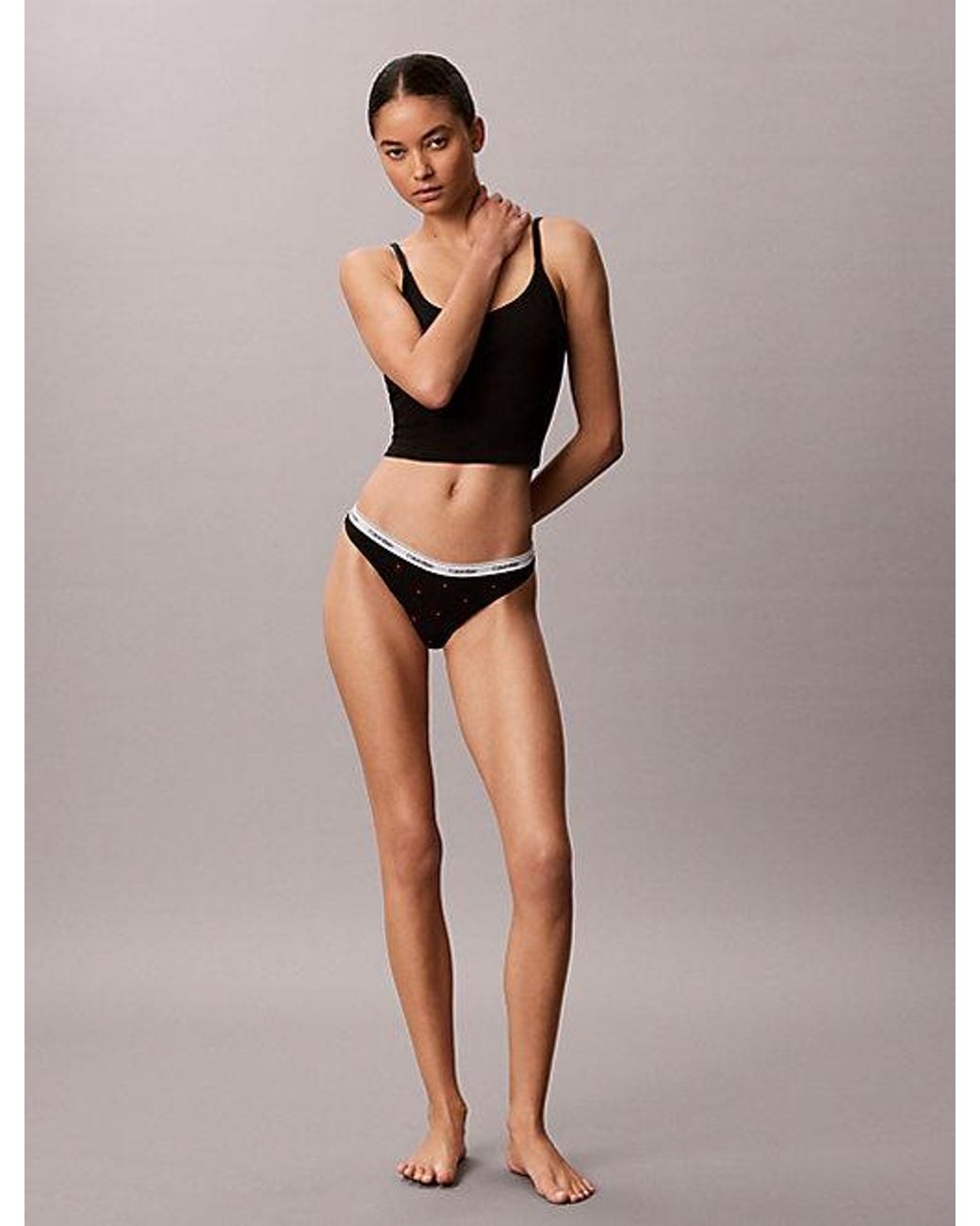 Calvin Klein Black Thong Icon Logo
