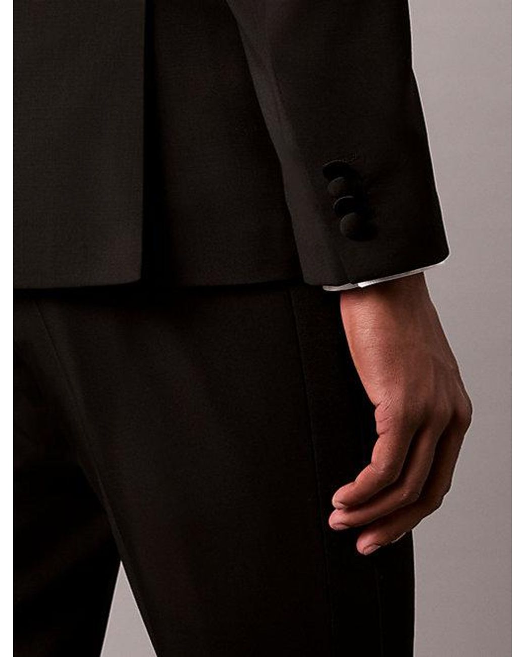 Calvin Klein Black Slim Wool Tuxedo Jacket for men