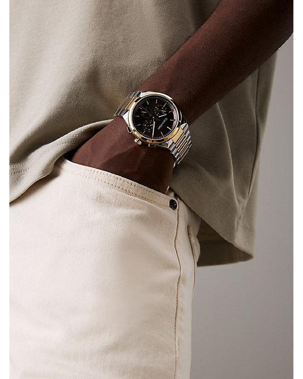 Calvin Klein Metallic Multifunction H Link Bracelet Watch for men