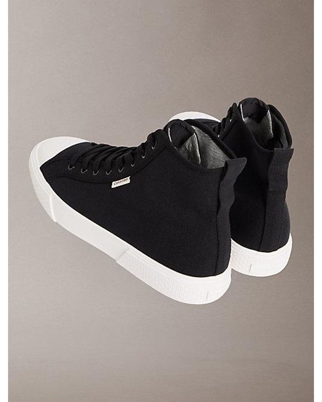 Calvin Klein Metallic Ck Leo Cotton Canvas High Top Trainers for men