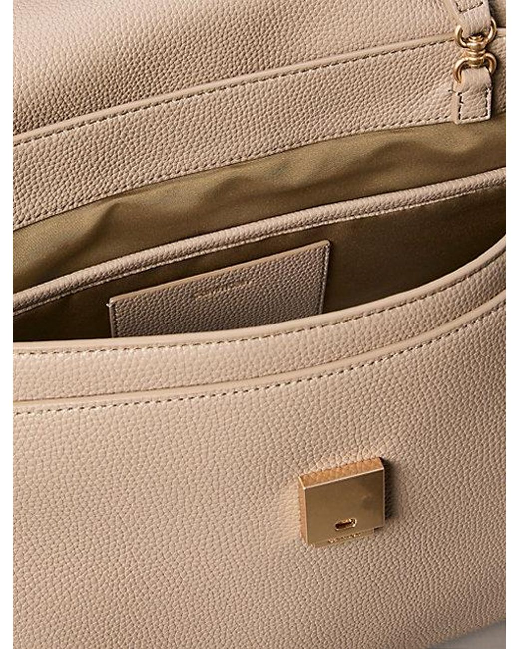 Calvin Klein Natural Pebble Grain Satchel Bag