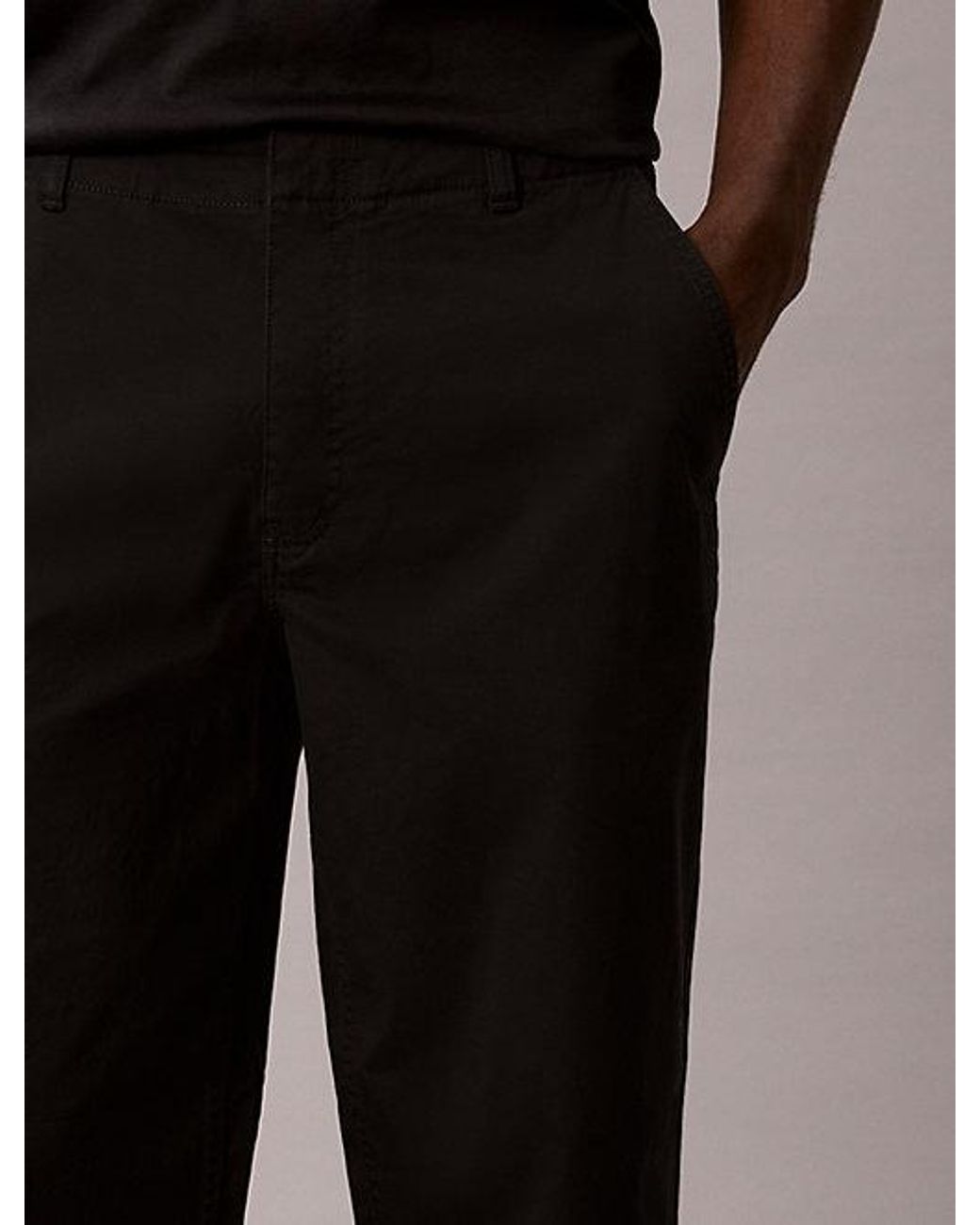 Calvin Klein Black Jeans 90S Loose Cropped Chino Trousers for men