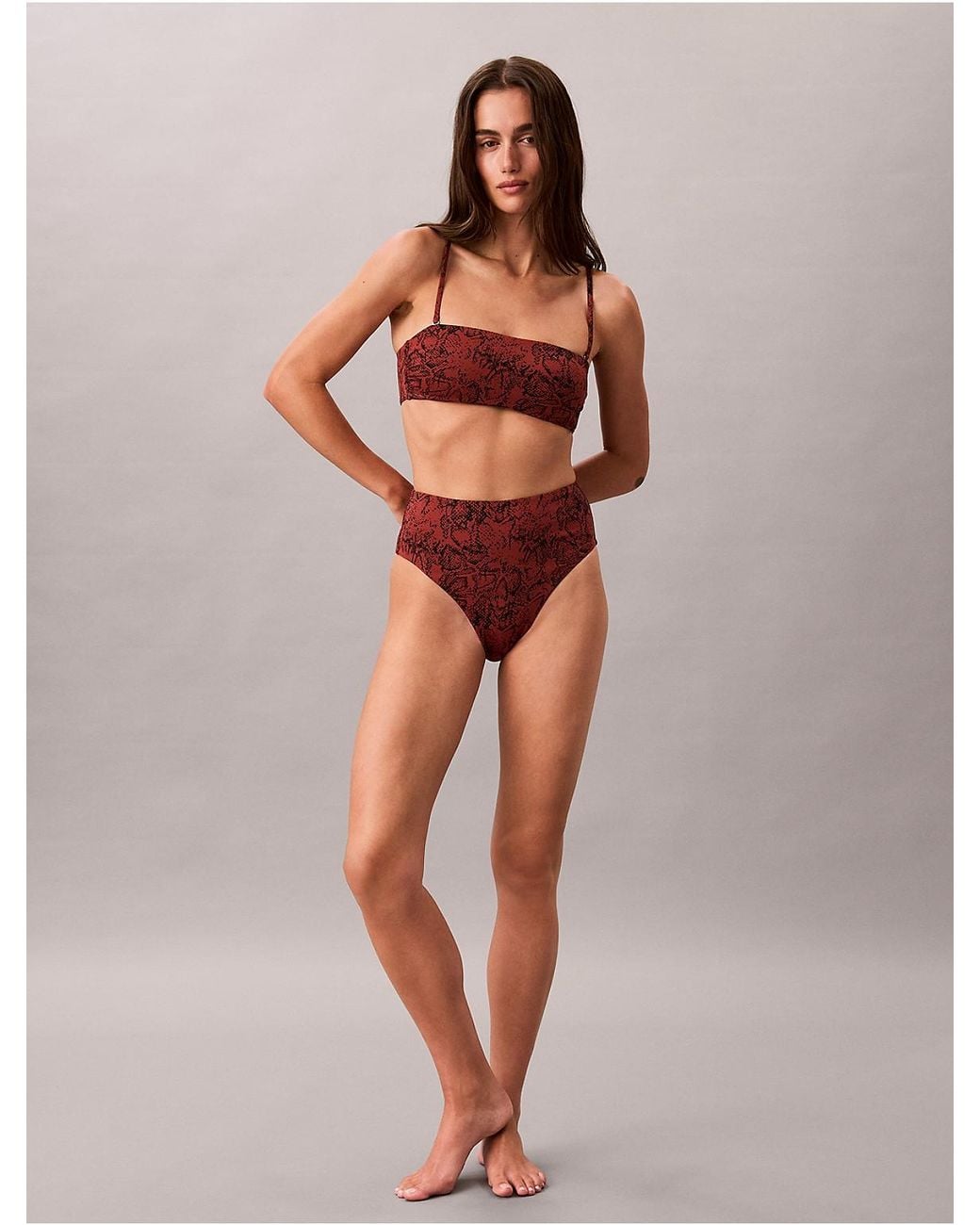 Calvin Klein Orange Solid Swim Bikini Bottom