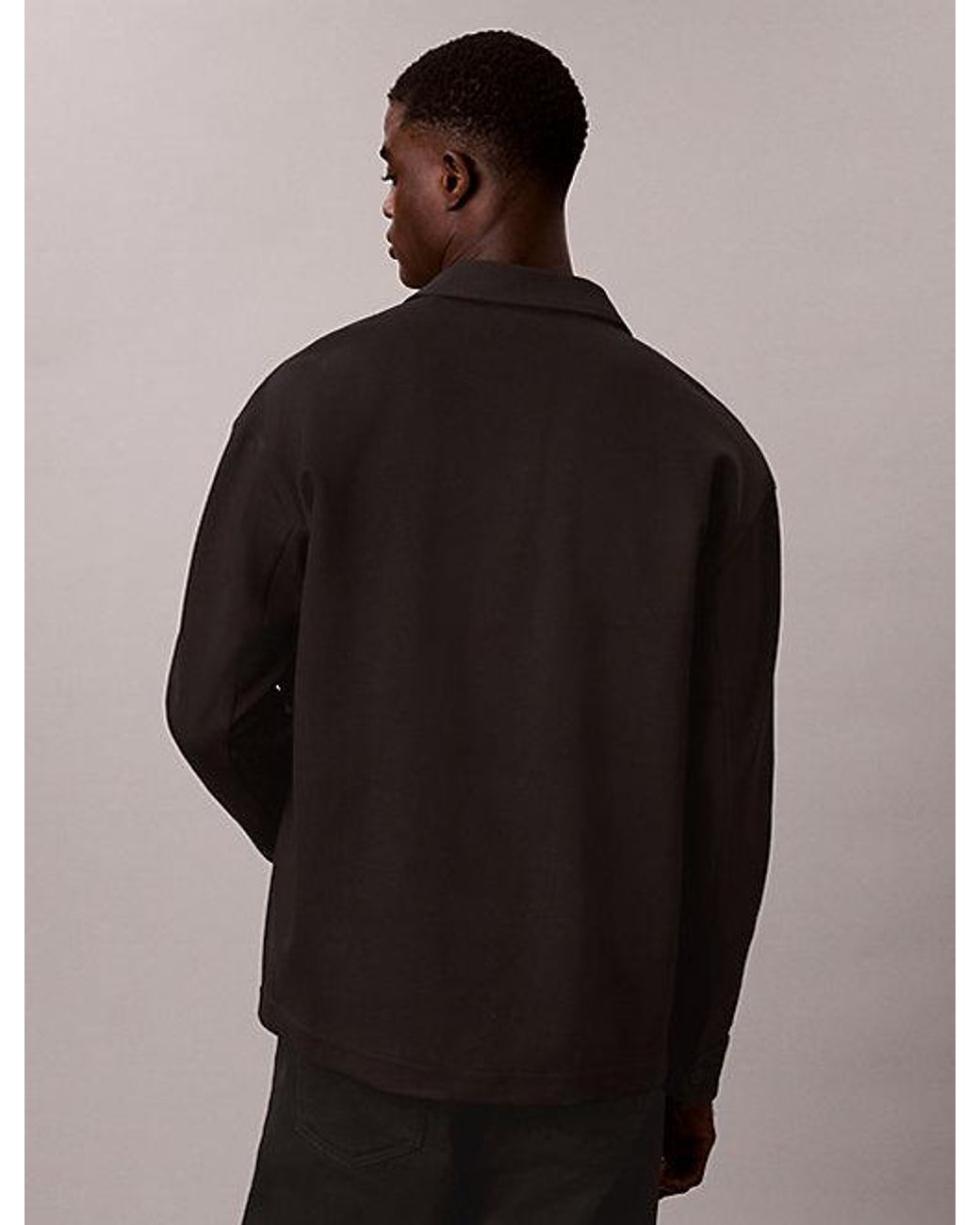 Calvin Klein Black Jeans Relaxed Jersey Twill Shirt Jacket for men