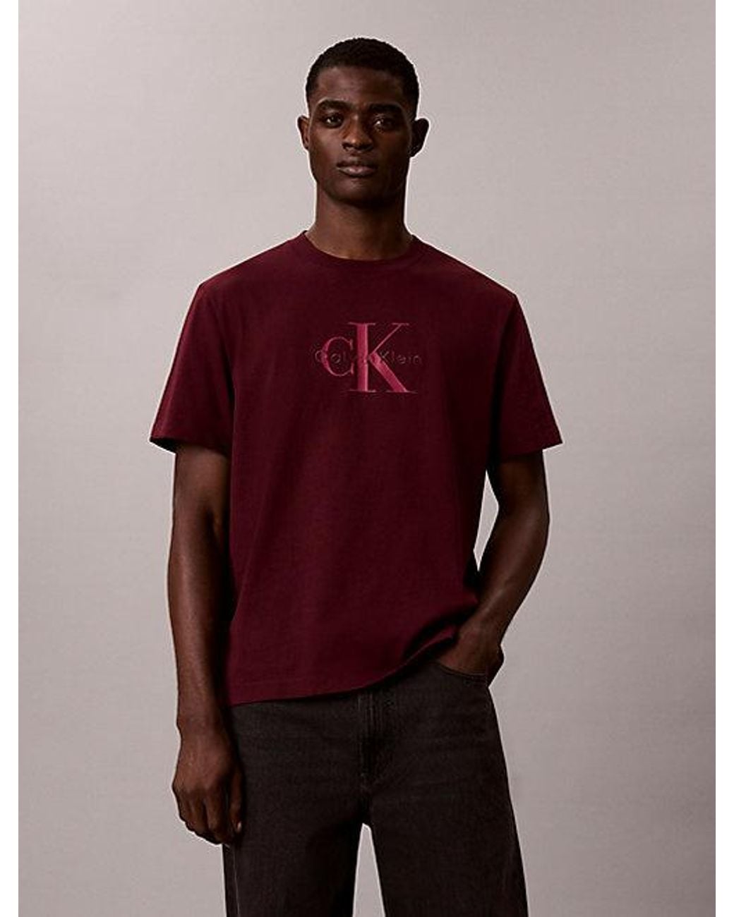 Calvin Klein Red Jeans Monologo T-Shirt for men