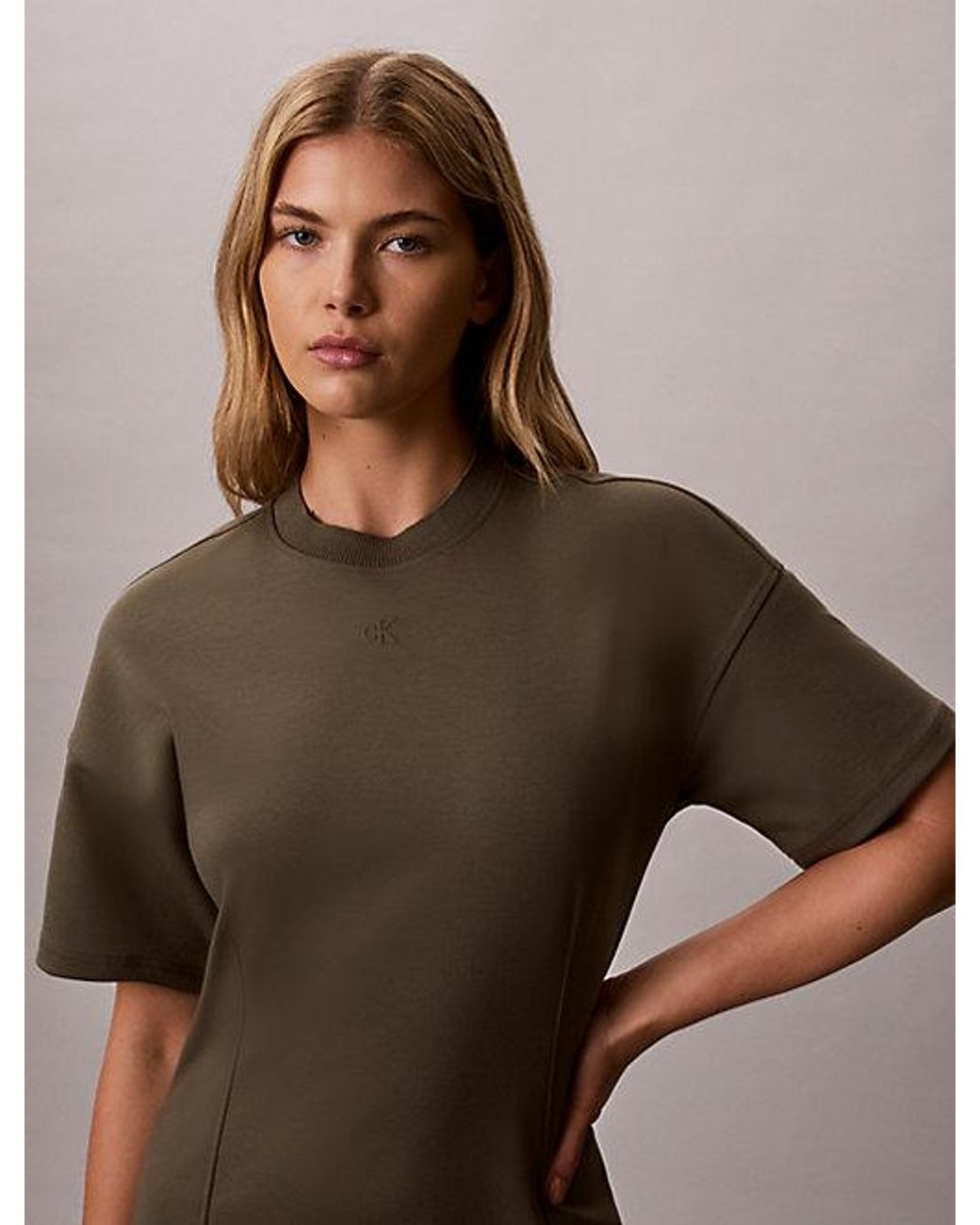 Calvin Klein Brown Jeans Monogram Mini Sweatshirt Dress