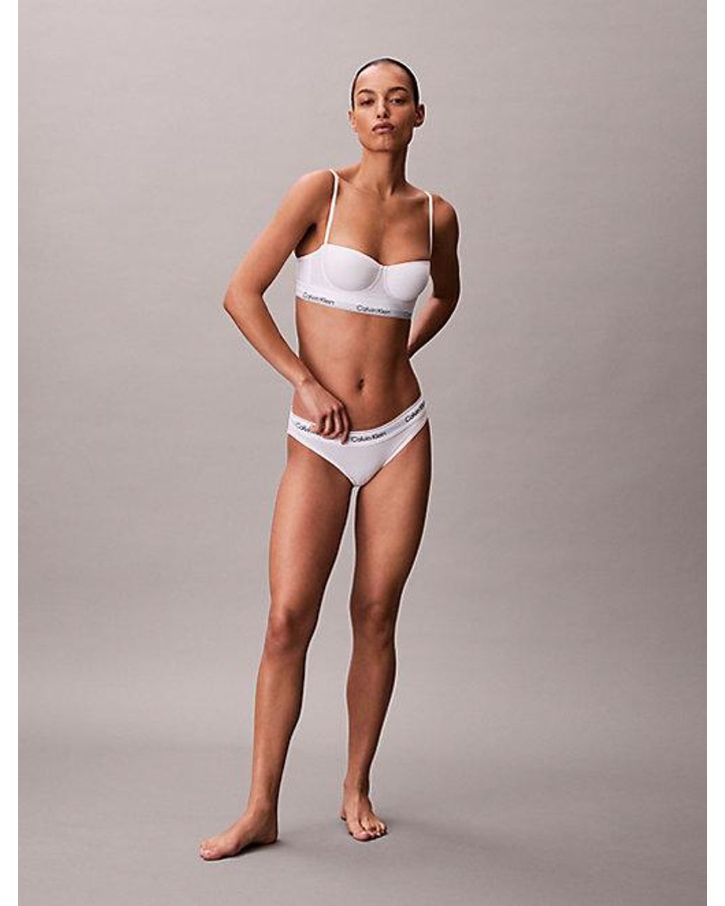 Calvin Klein Longline Bralette in het White
