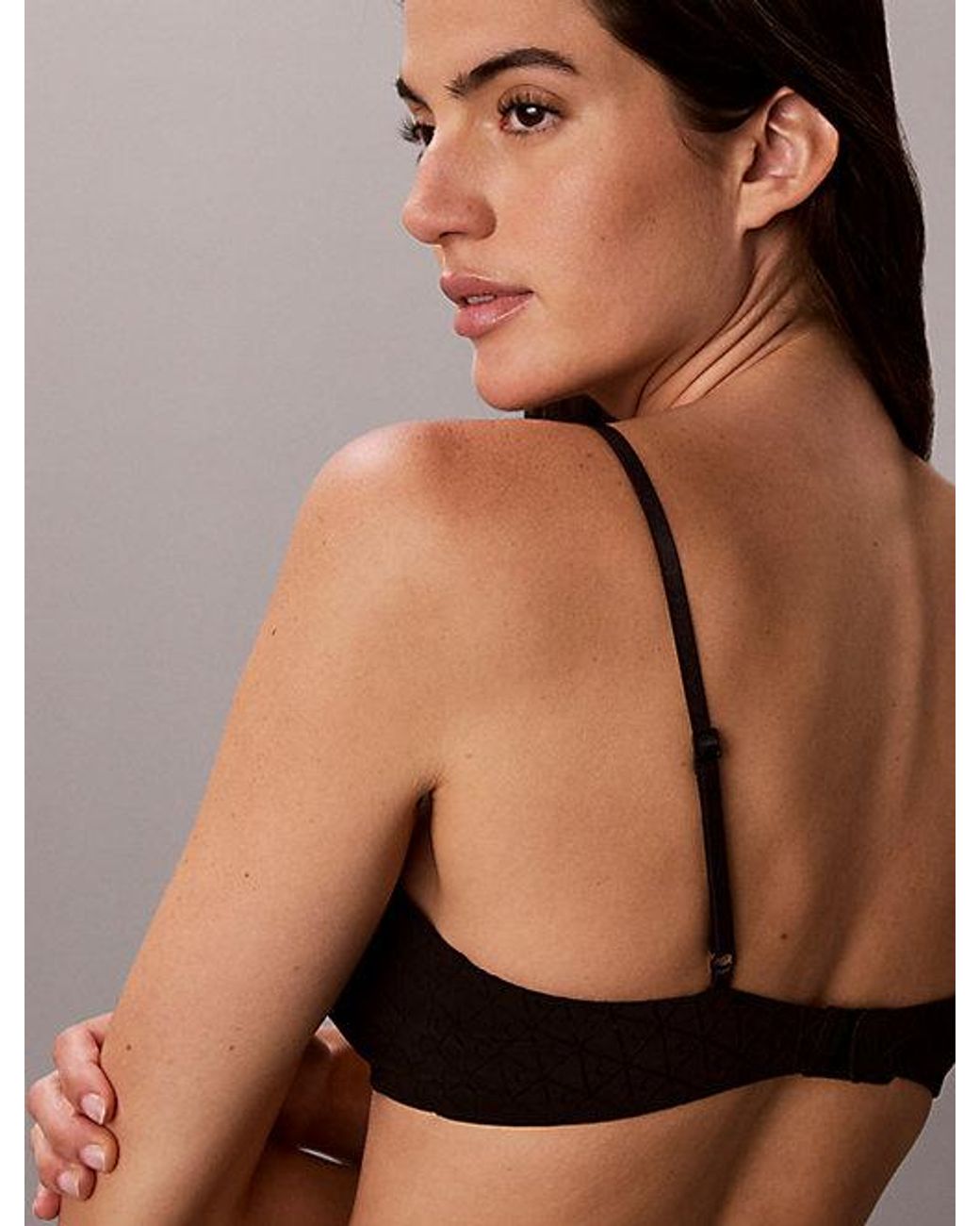 Calvin Klein Brown Unlined Triangle Bra Minimalist Emblem