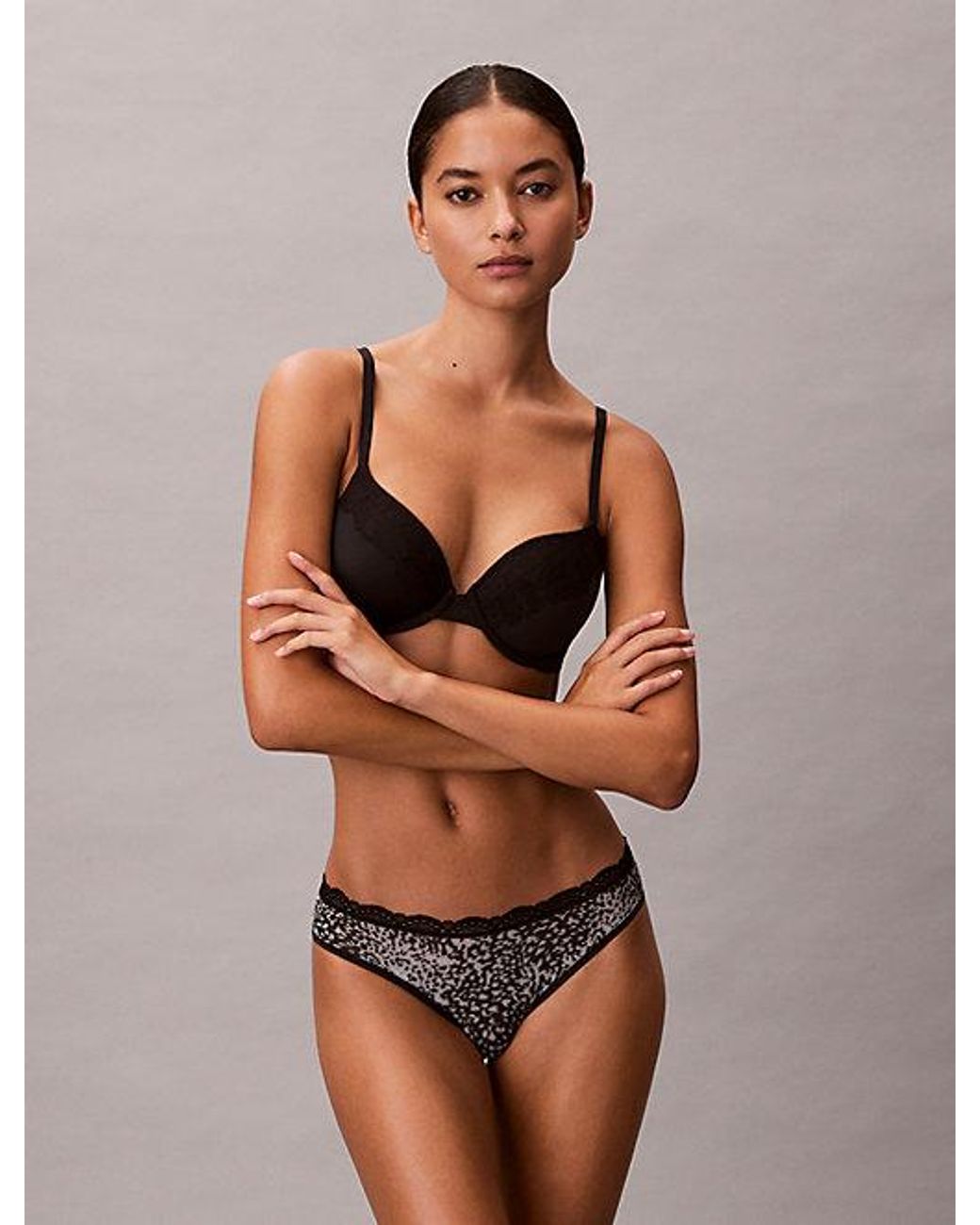 Calvin Klein Multicolor Bikini Briefs Microfibre Stretch With Lace