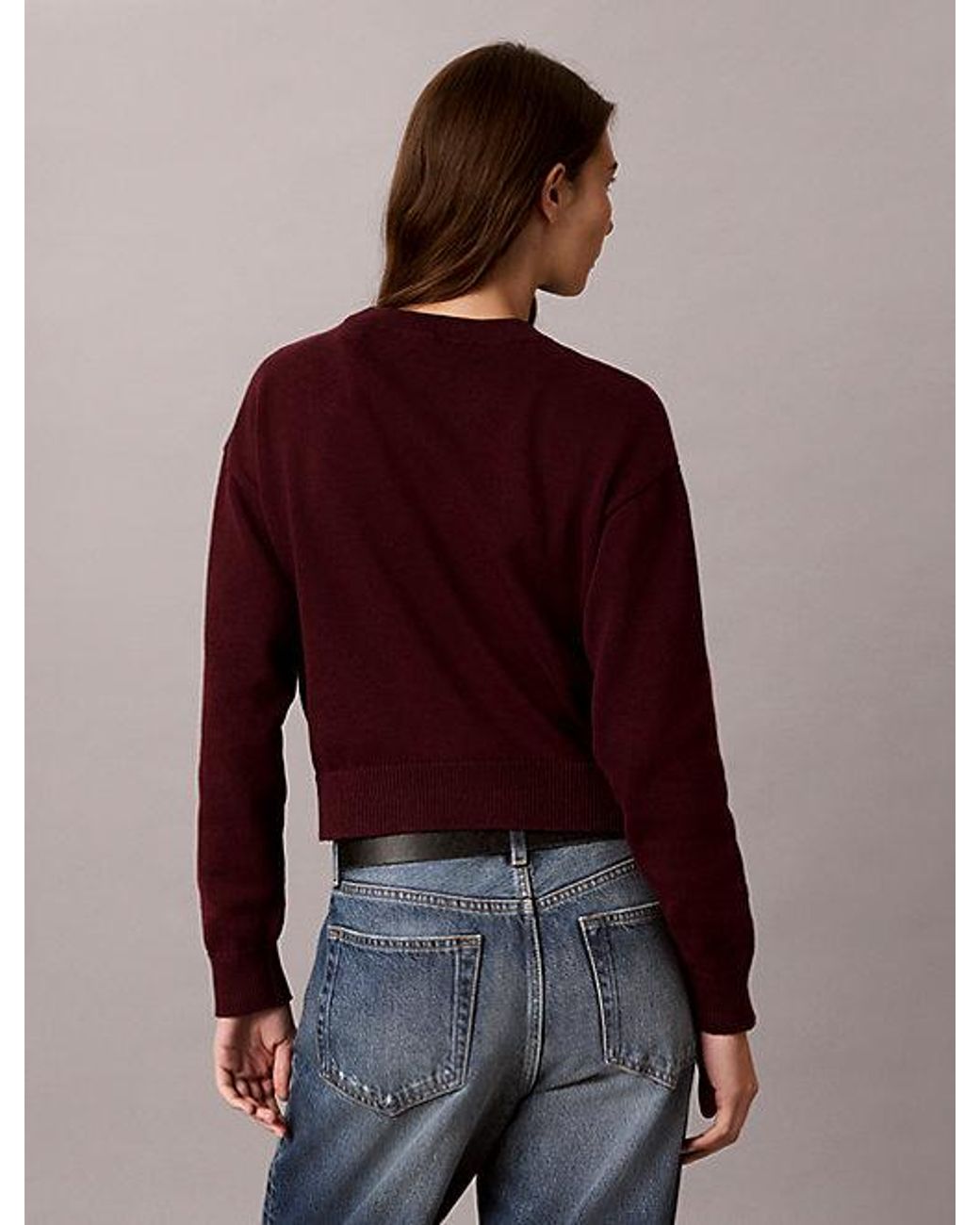 Calvin Klein Blue Jeans Cotton Knit Monogram Jumper
