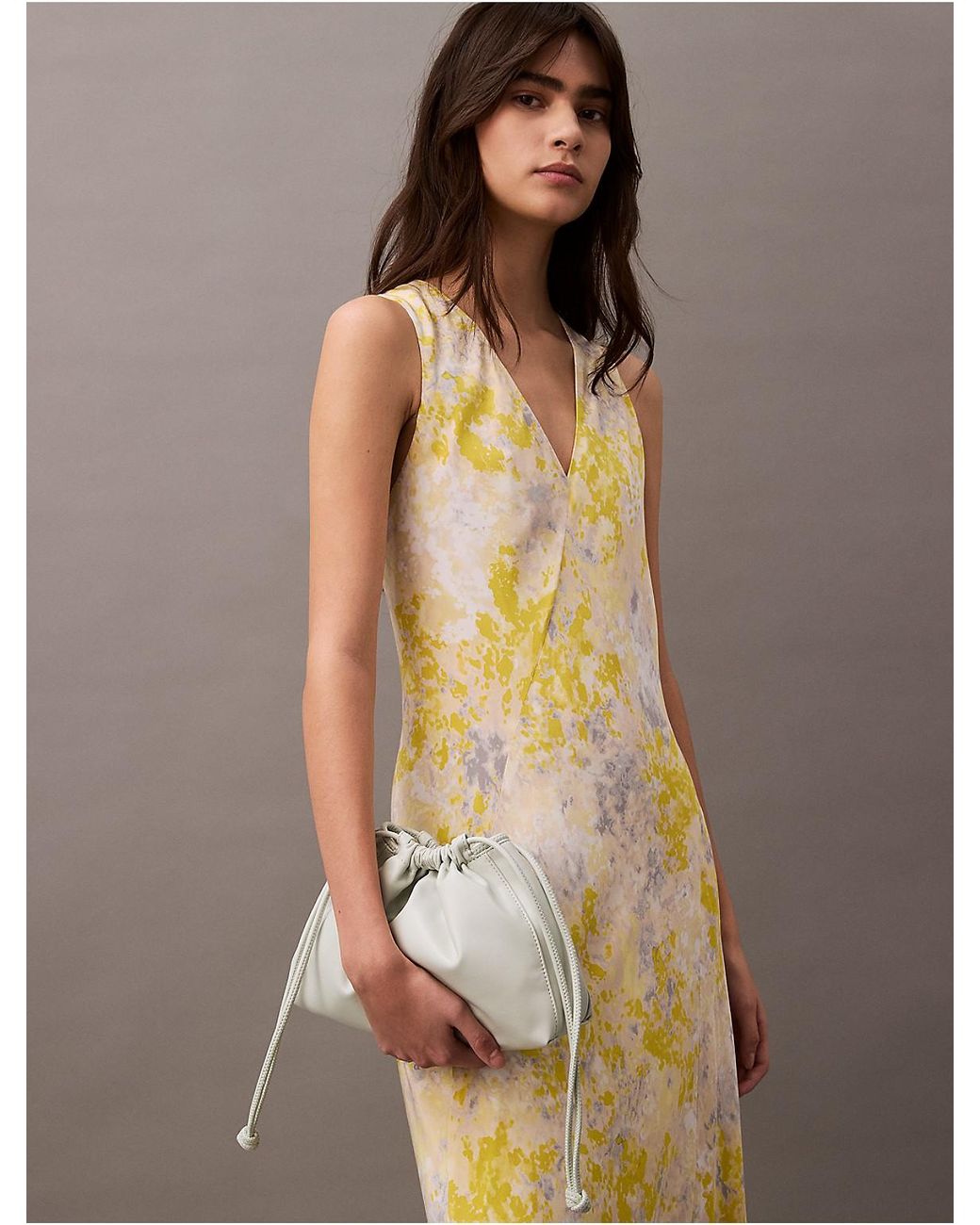 Calvin Klein Drawstring Crossbody Bag in Metallic | Lyst
