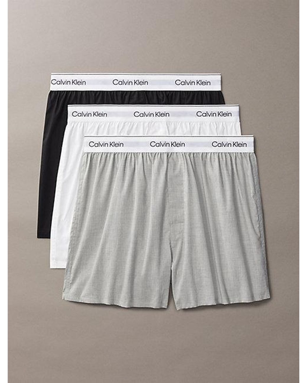 Calvin Klein Blue 3 Pack Slim Boxers Icon Cotton Stretch for men