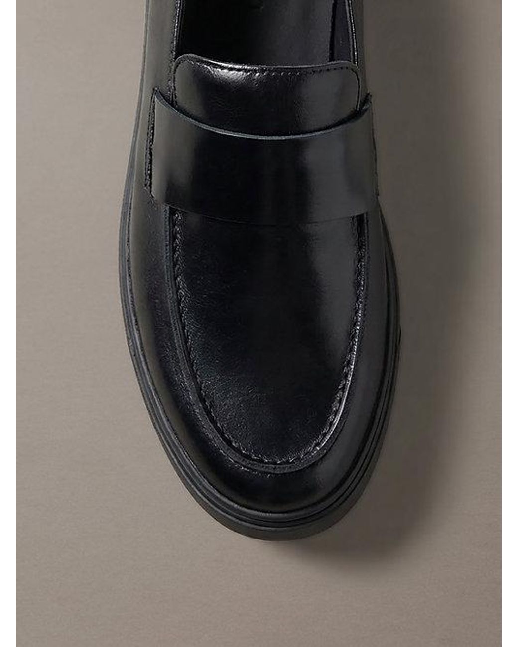 Calvin Klein Gray Leather Hybrid Cupsole Loafers for men