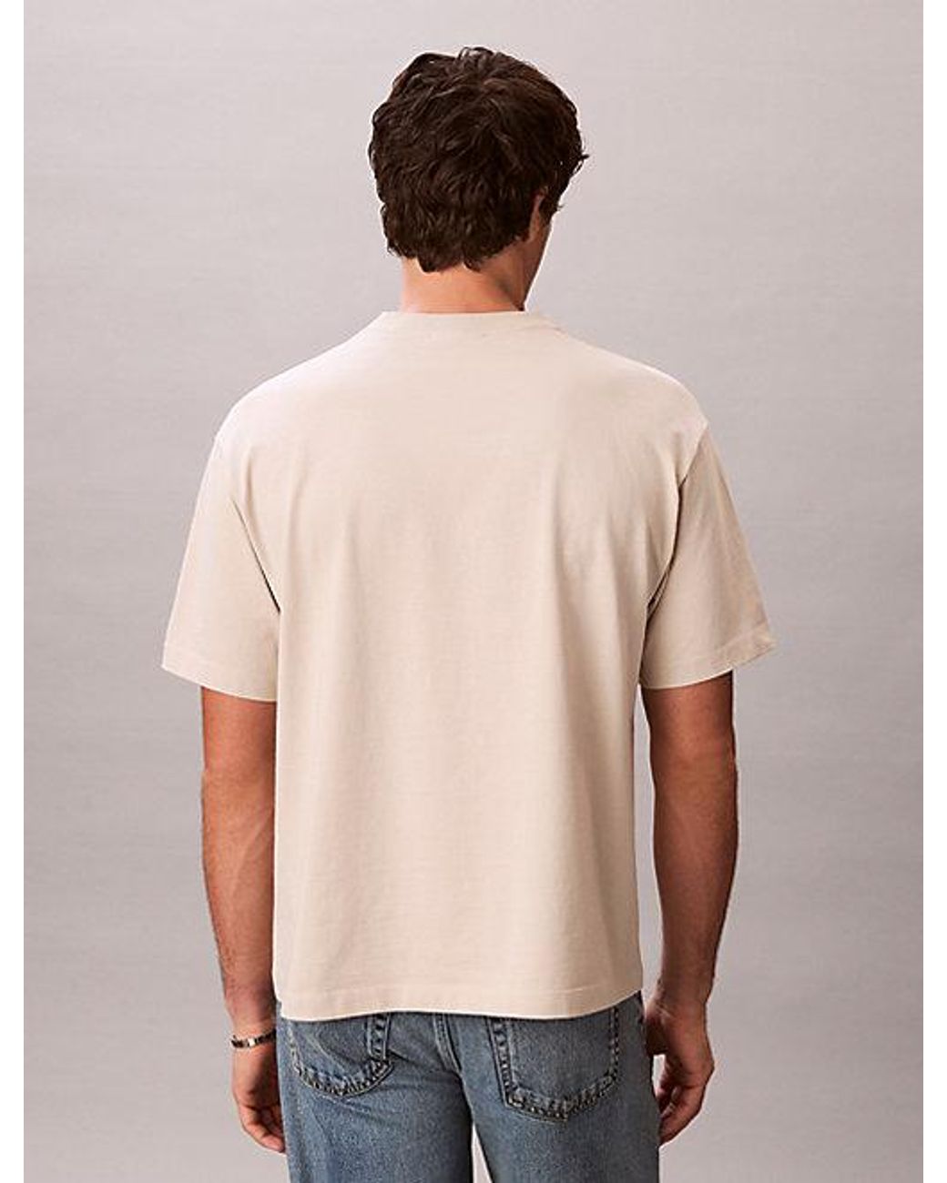 Calvin Klein Gray Jeans Relaxed Logo Appliqué T-Shirt for men