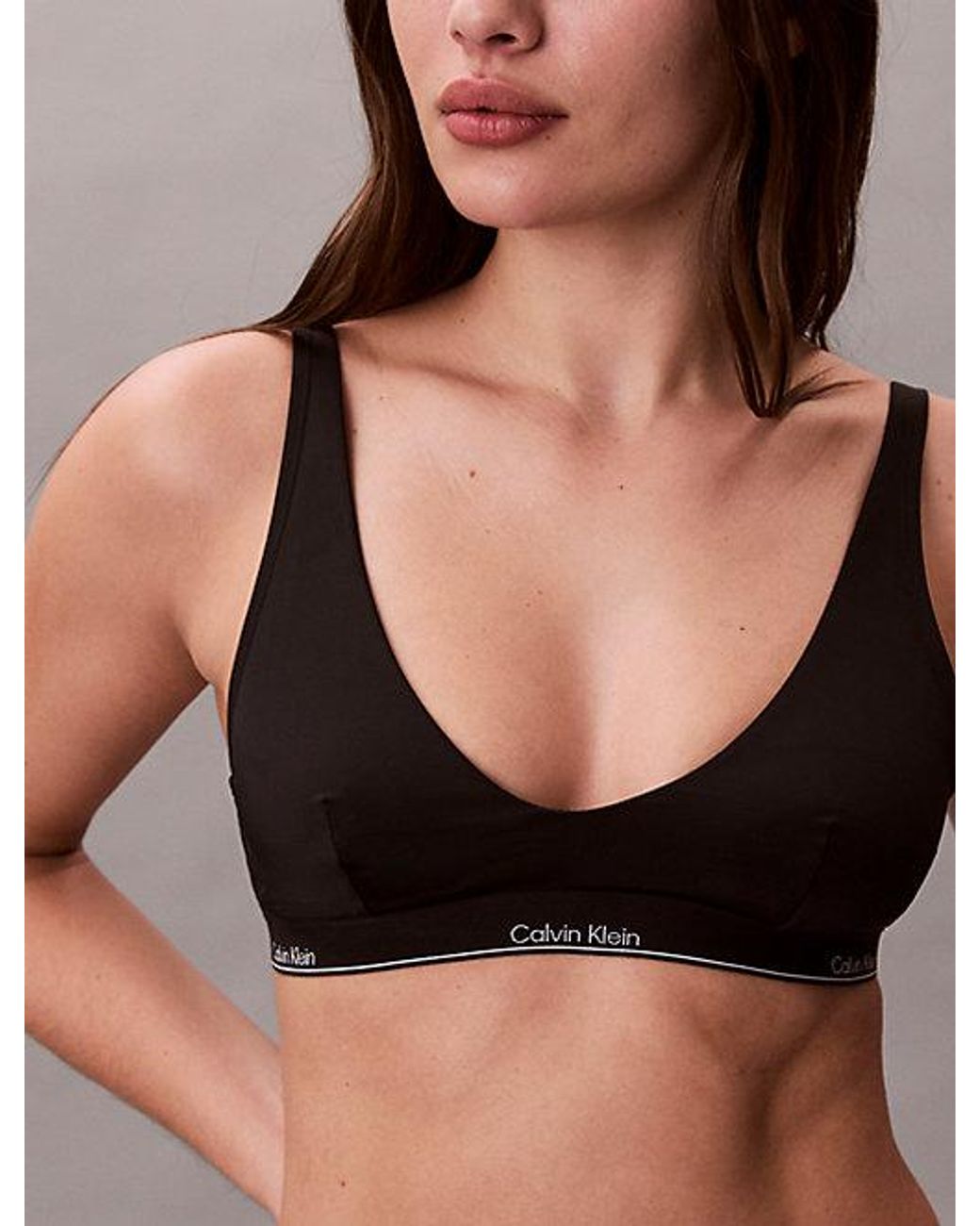 Calvin Klein Brown Bralette Bikini Top Ck Icon