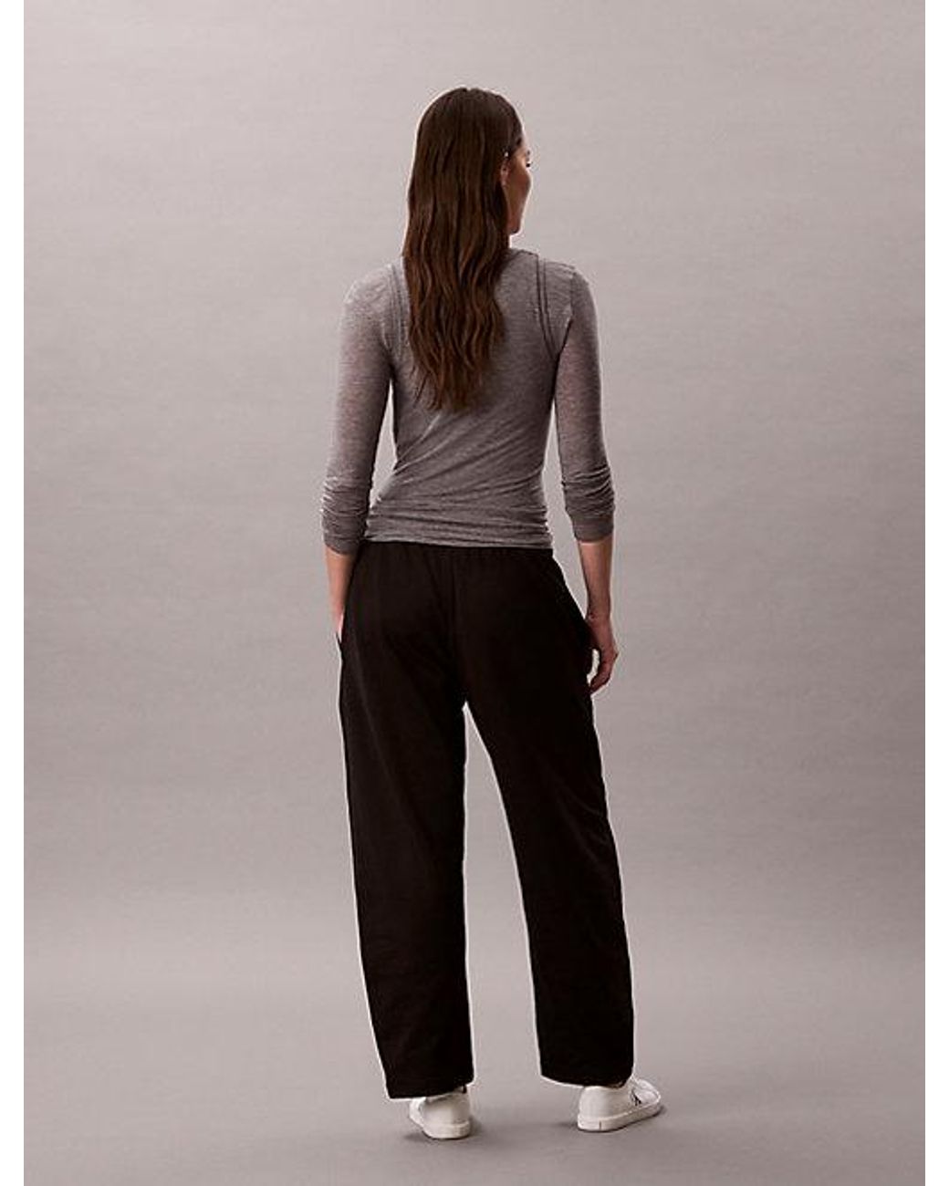 Calvin Klein Black Jeans Cotton Terry Barrel Joggers
