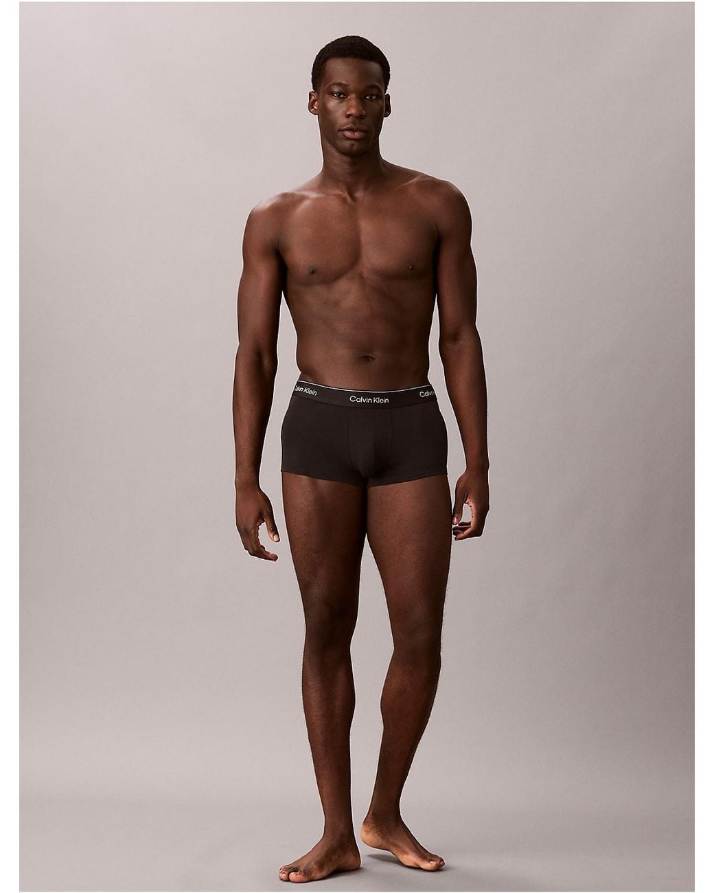 Calvin Klein Black 7 Pack Low Rise Trunks for men