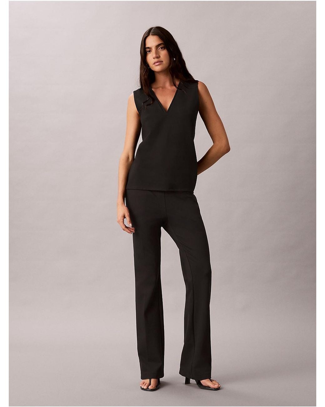 Calvin Klein Black High Twist Compression V-Neck Shell