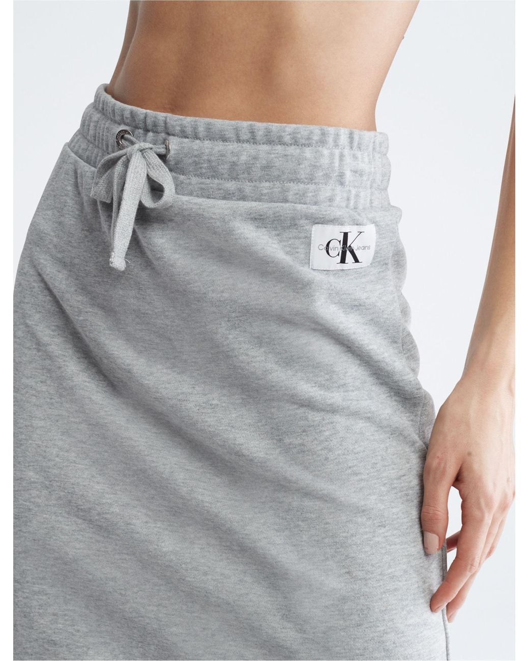 Calvin Klein in Skirt Lyst Drawstring Gray | Midi