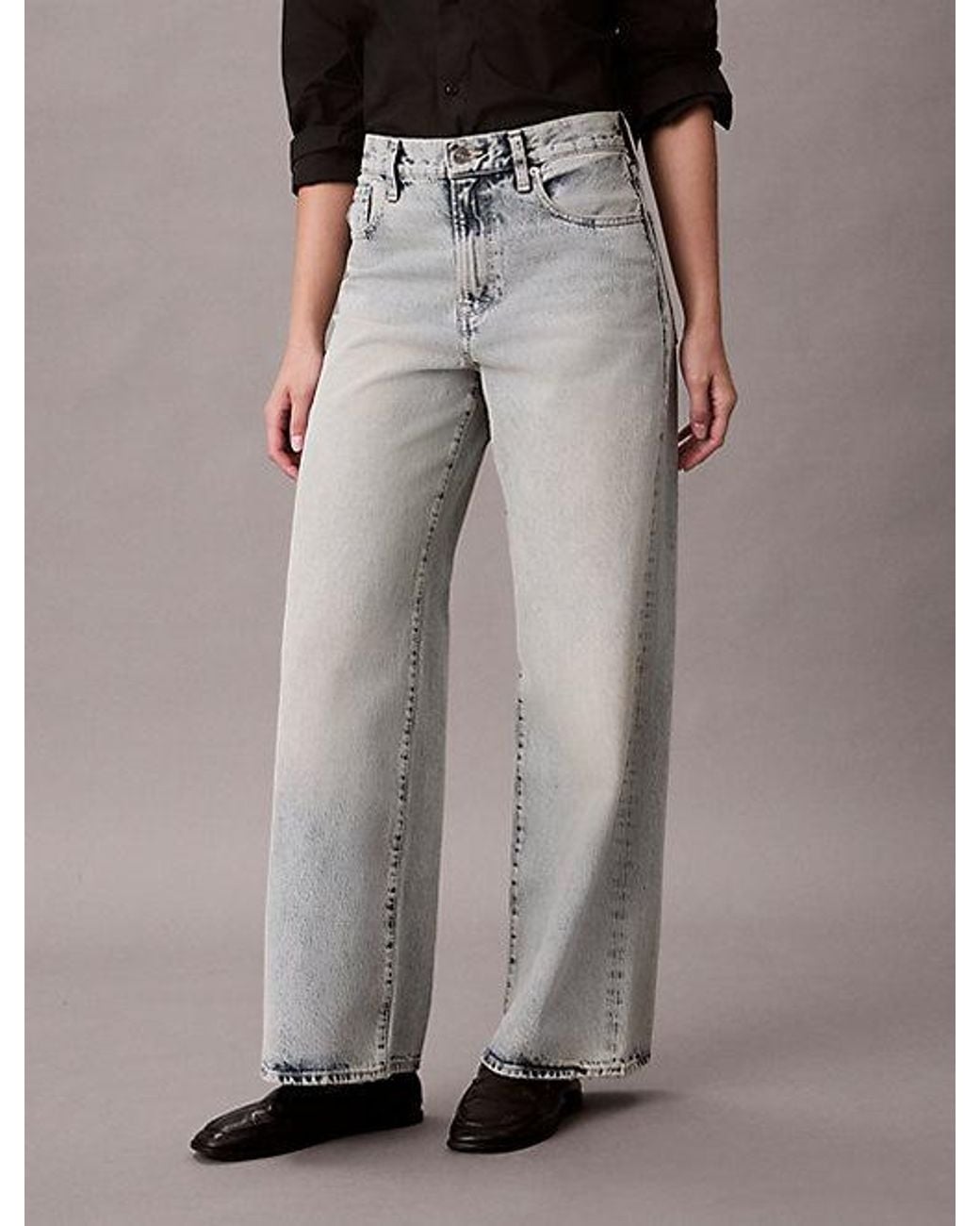 Calvin Klein Gray Jeans Wide Leg Jeans
