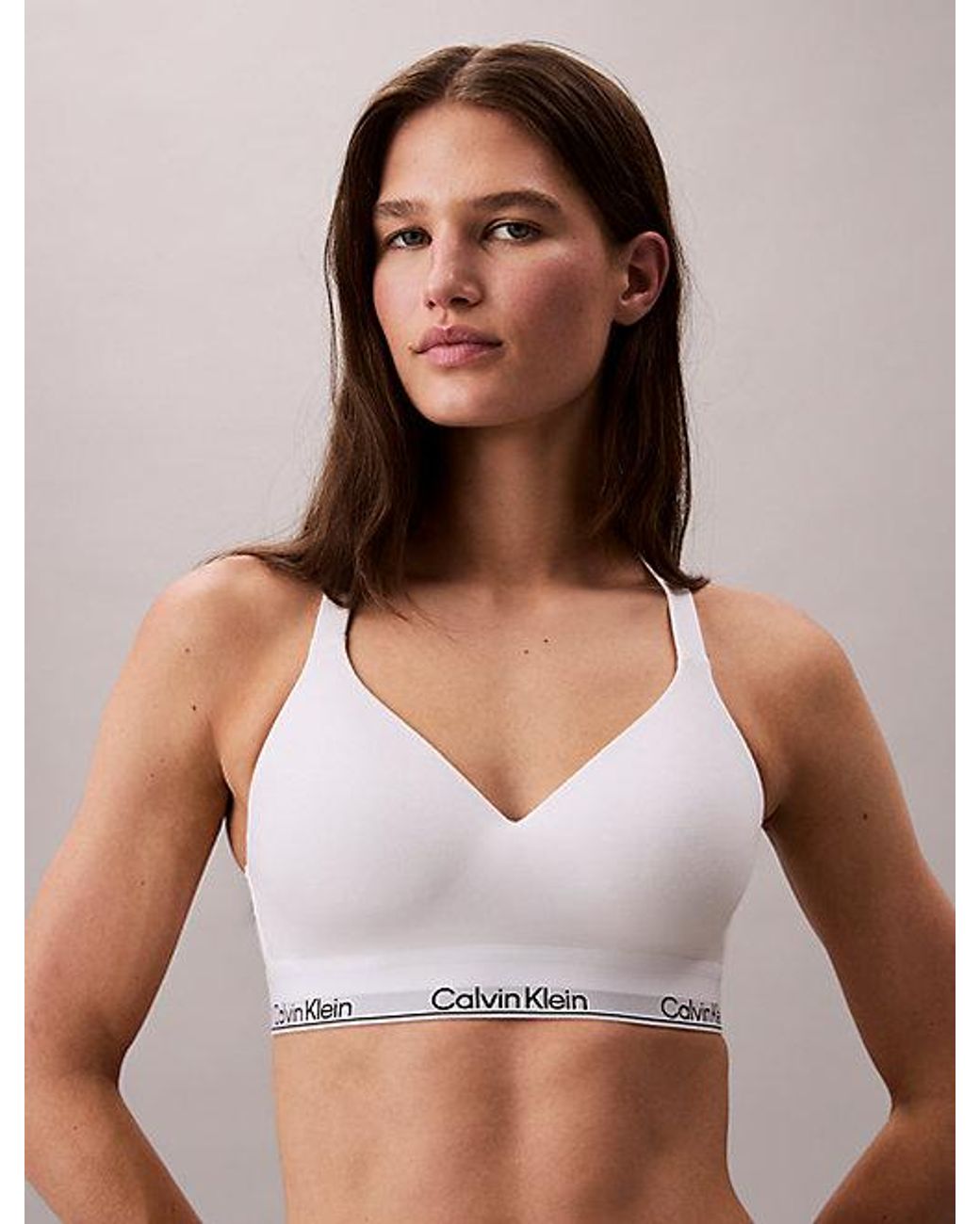 Calvin Klein White Lift Bralette Icon Cotton Modal