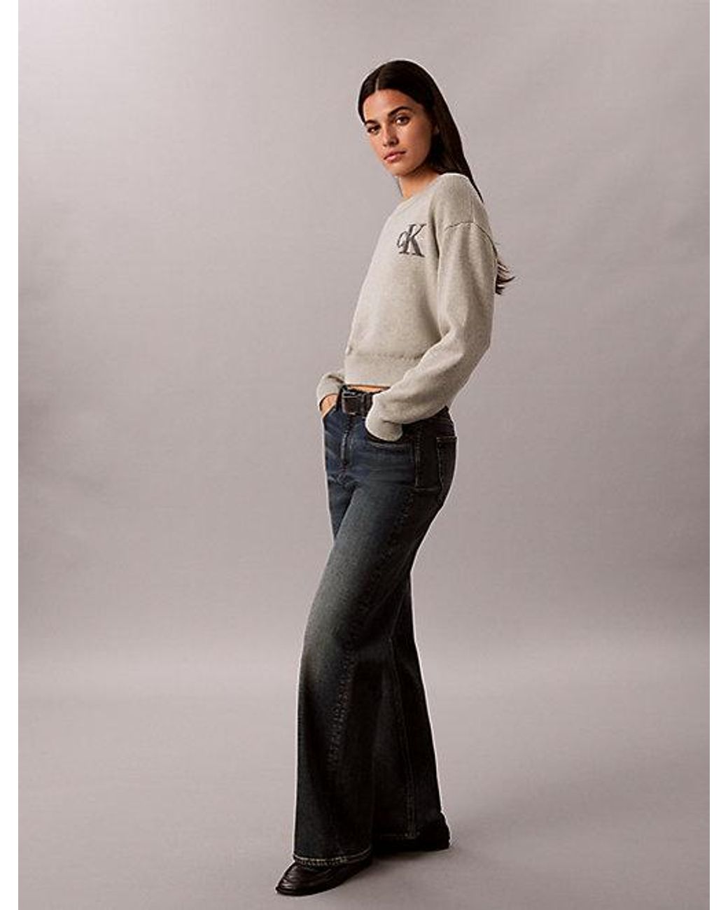 Calvin Klein Multicolor Jeans Cotton Knit Monogram Jumper