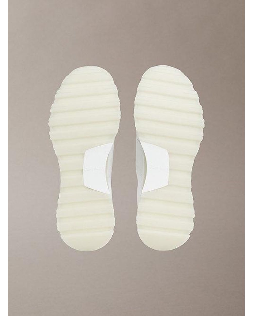 Calvin Klein White Mesh Slip On Chunky Runner Sock Trainers