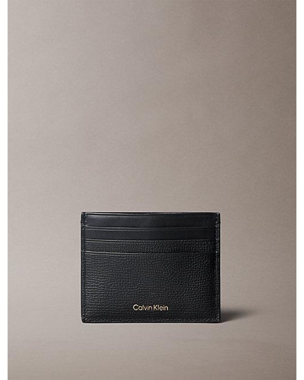 Calvin Klein Gray Leather Card Holder for men
