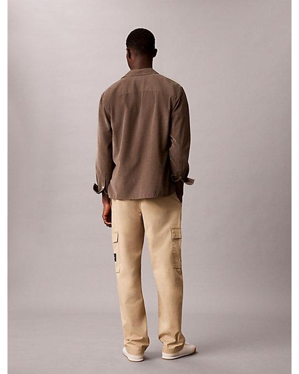 Calvin Klein Brown Jeans Comfort Cotton Relaxed Cargo Pants for men