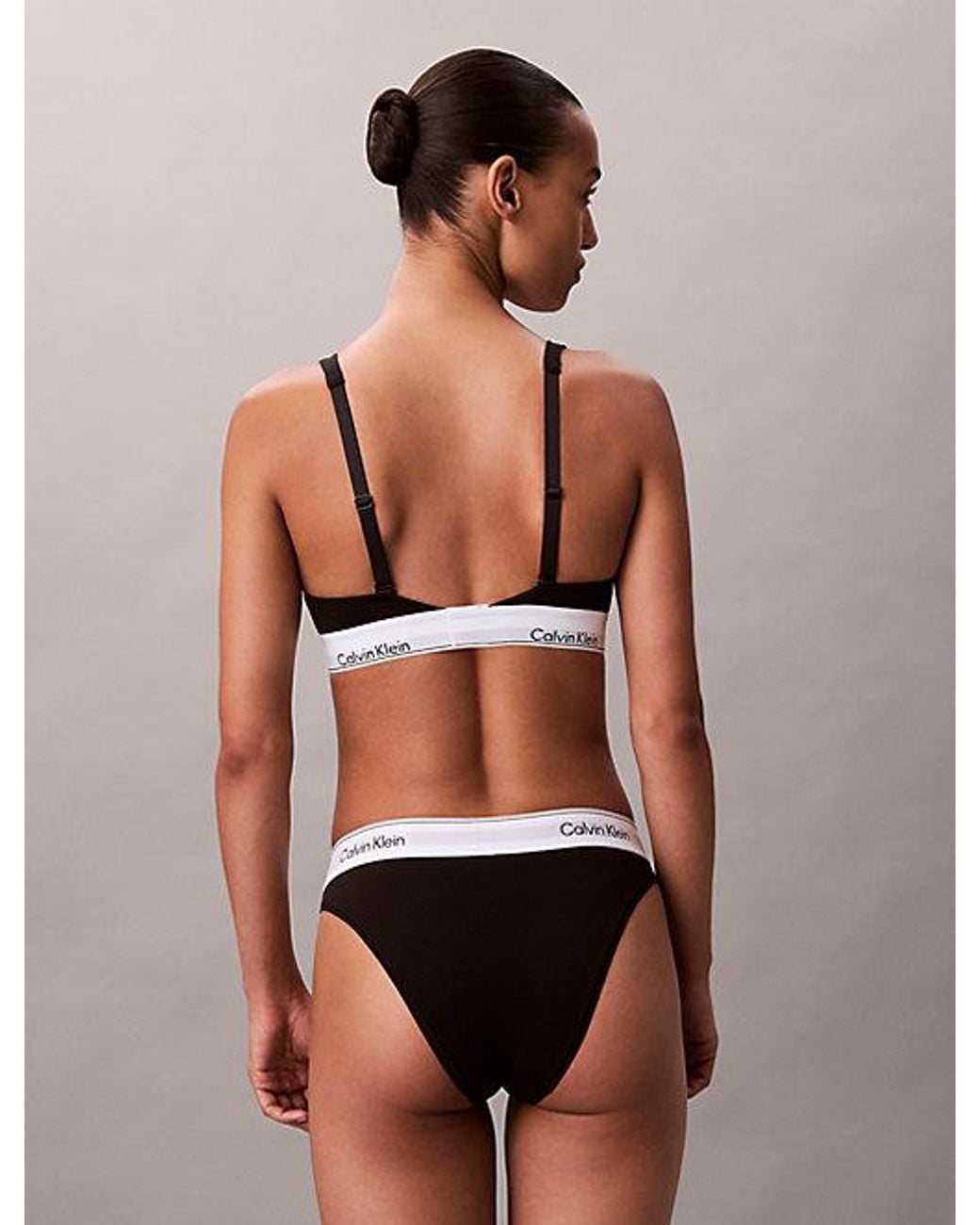 Calvin Klein Black Unlined Triangle Bralette Icon Cotton Modal